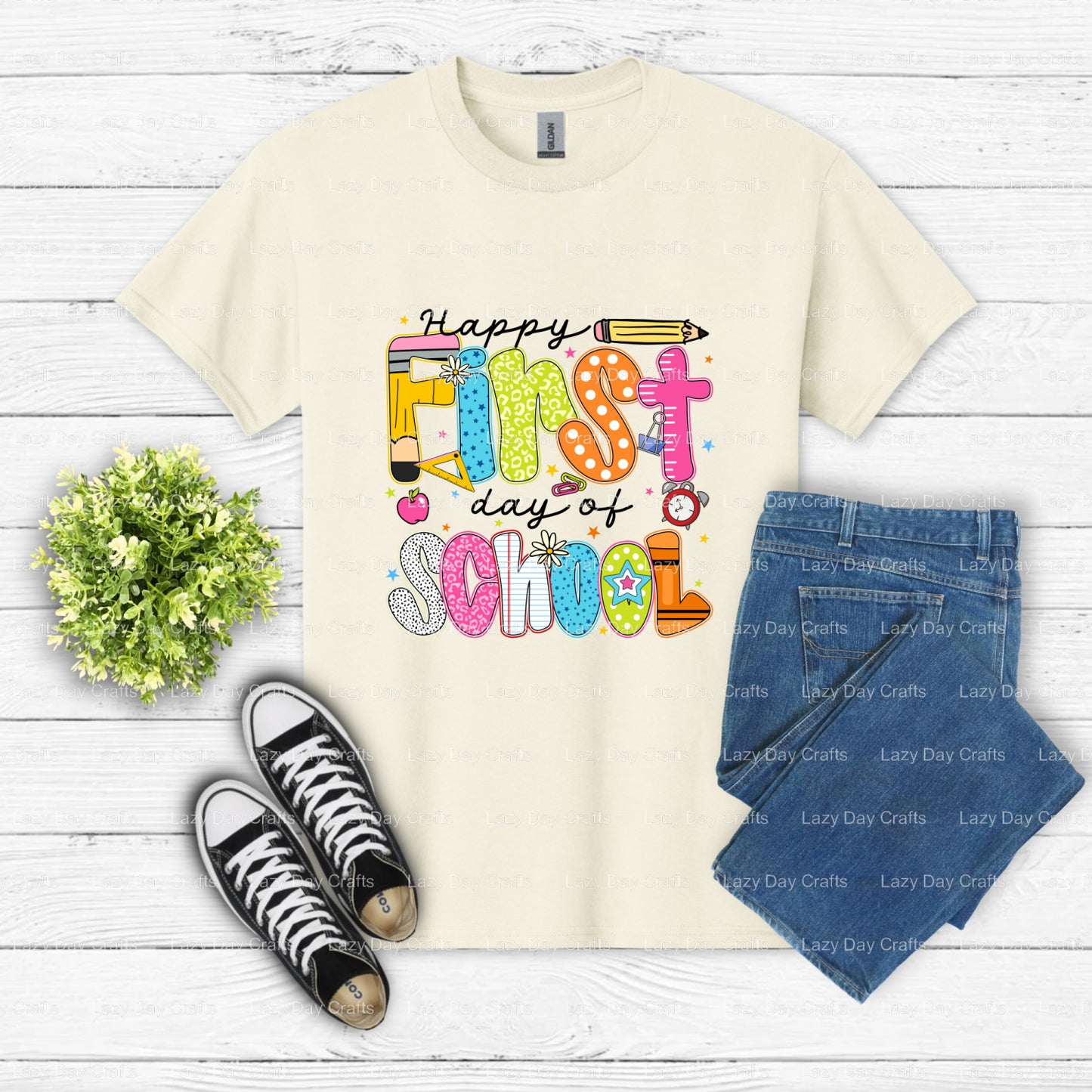 My First Day of School – DTF Transfer (view 2 of 2) – by Lazy Day Crafts – DTF Transfers – DTF Transfers, apparel
