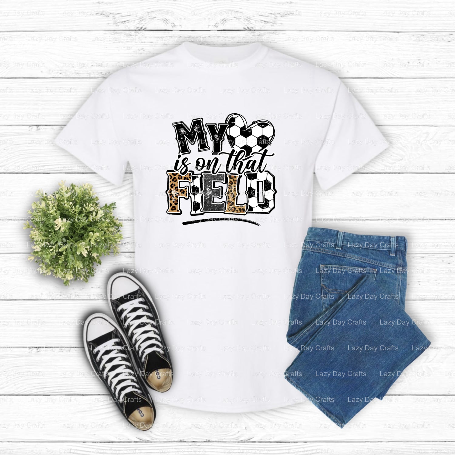 My Heart Is On That Field – Soccer DTF Transfer (view 1 of 2) – by Lazy Day Crafts – DTF Transfers – Soccer, DTF Transfers