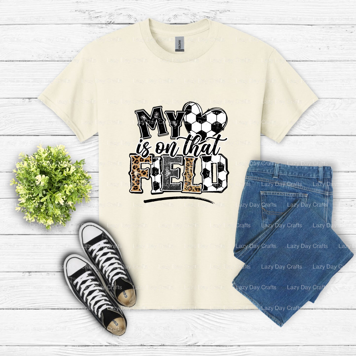 My Heart Is On That Field – Soccer DTF Transfer (view 2 of 2) – by Lazy Day Crafts – DTF Transfers – Soccer, DTF Transfers
