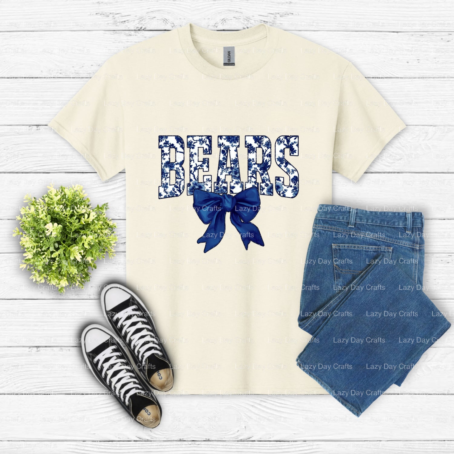 Navy Bears Mascot – School Spirit DTF Transfer (view 2 of 2) – by Lazy Day Crafts – DTF Transfers – School Mascot, DTF Tra...