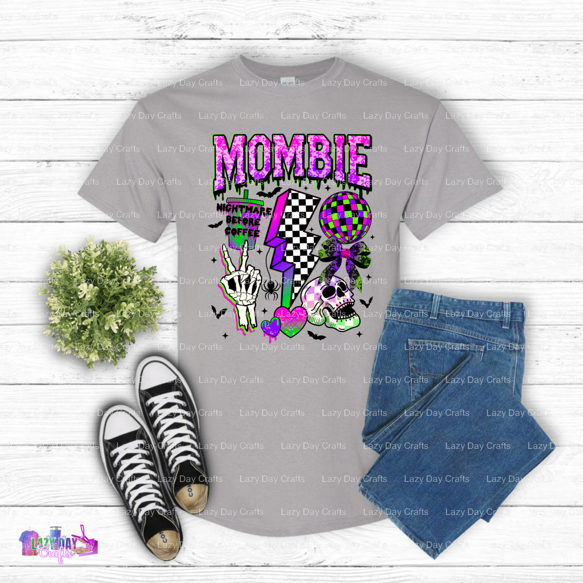 Neon MOMBIE – DTF Transfer (view 2 of 2) – by Lazy Day Crafts – DTF Transfers – DTF Transfers, Premade DTF