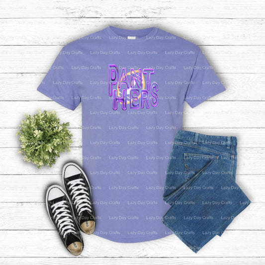 Neon Panther Mascot – School Spirit DTF Transfer (view 1 of 2) – by Lazy Day Crafts – DTF Transfers – School Spirit, Appar...
