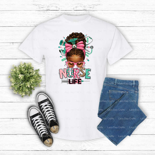 NURSE LIFE – Nurse DTF Transfer (view 1 of 2) – by Lazy Day Crafts – DTF Transfers – Nurse, DTF Transfers