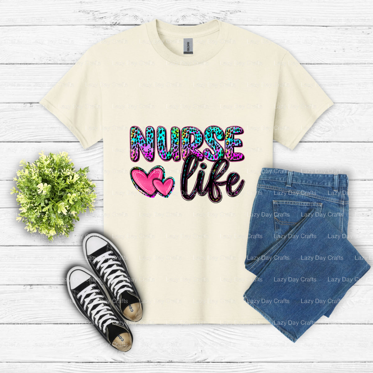 NURSE LIFE – Nurse DTF Transfer (view 2 of 2) – by Lazy Day Crafts – DTF Transfers – DTF Transfers, Premade DTF