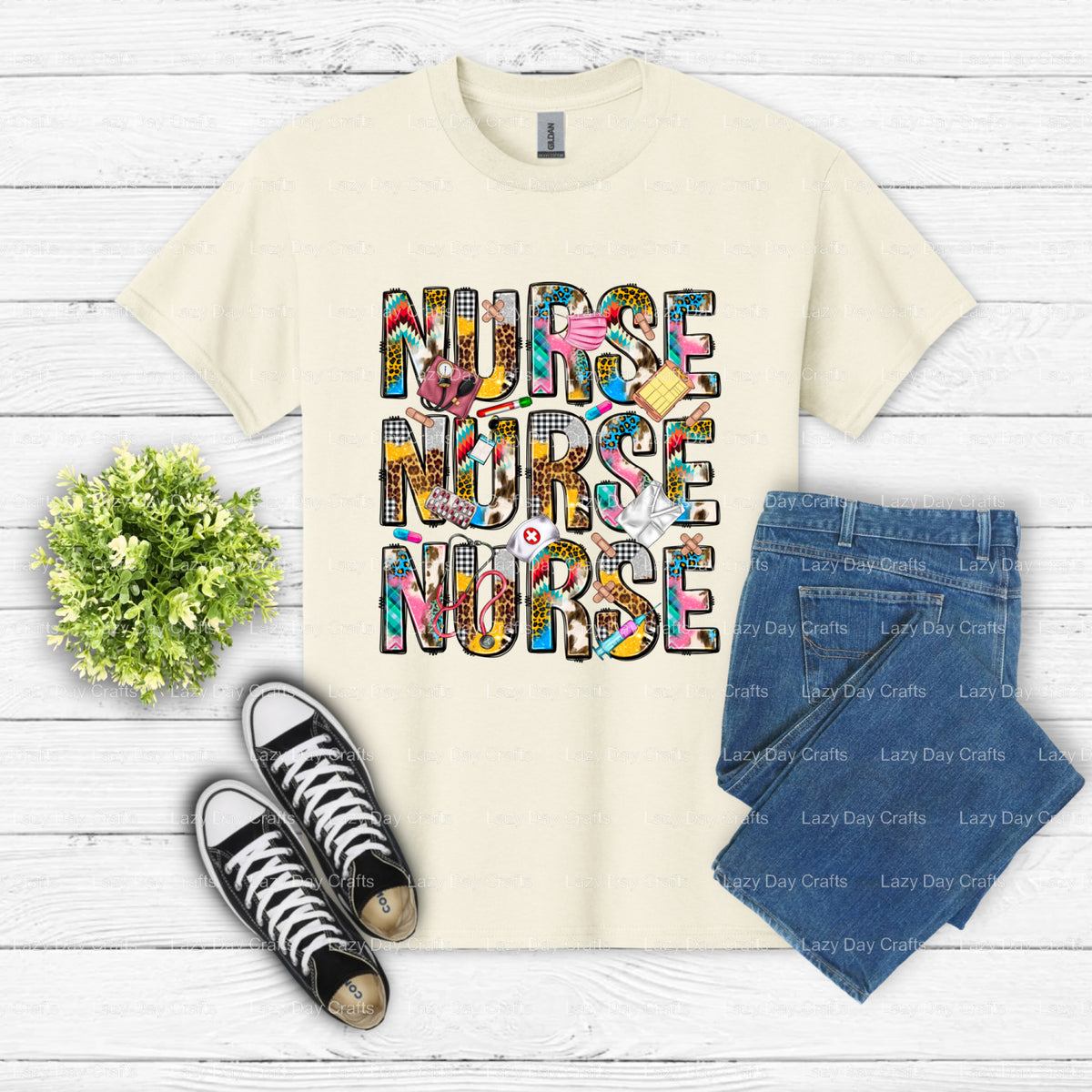 NURSE Stethoscope Heartbeat – Nurse DTF Transfer (view 2 of 2) – by Lazy Day Crafts – DTF Transfers – Nurse, DTF Transfers