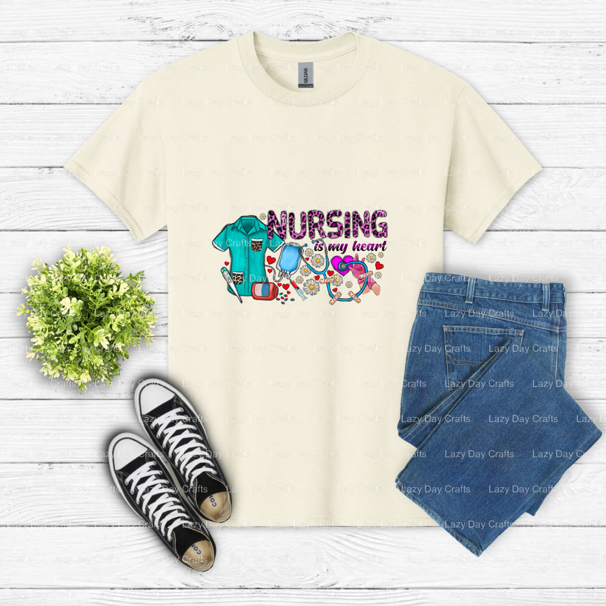 Nursing is my Heart – Nurse DTF Transfer (view 1 of 2) – by Lazy Day Crafts – DTF Transfers – Nurse, DTF Transfers