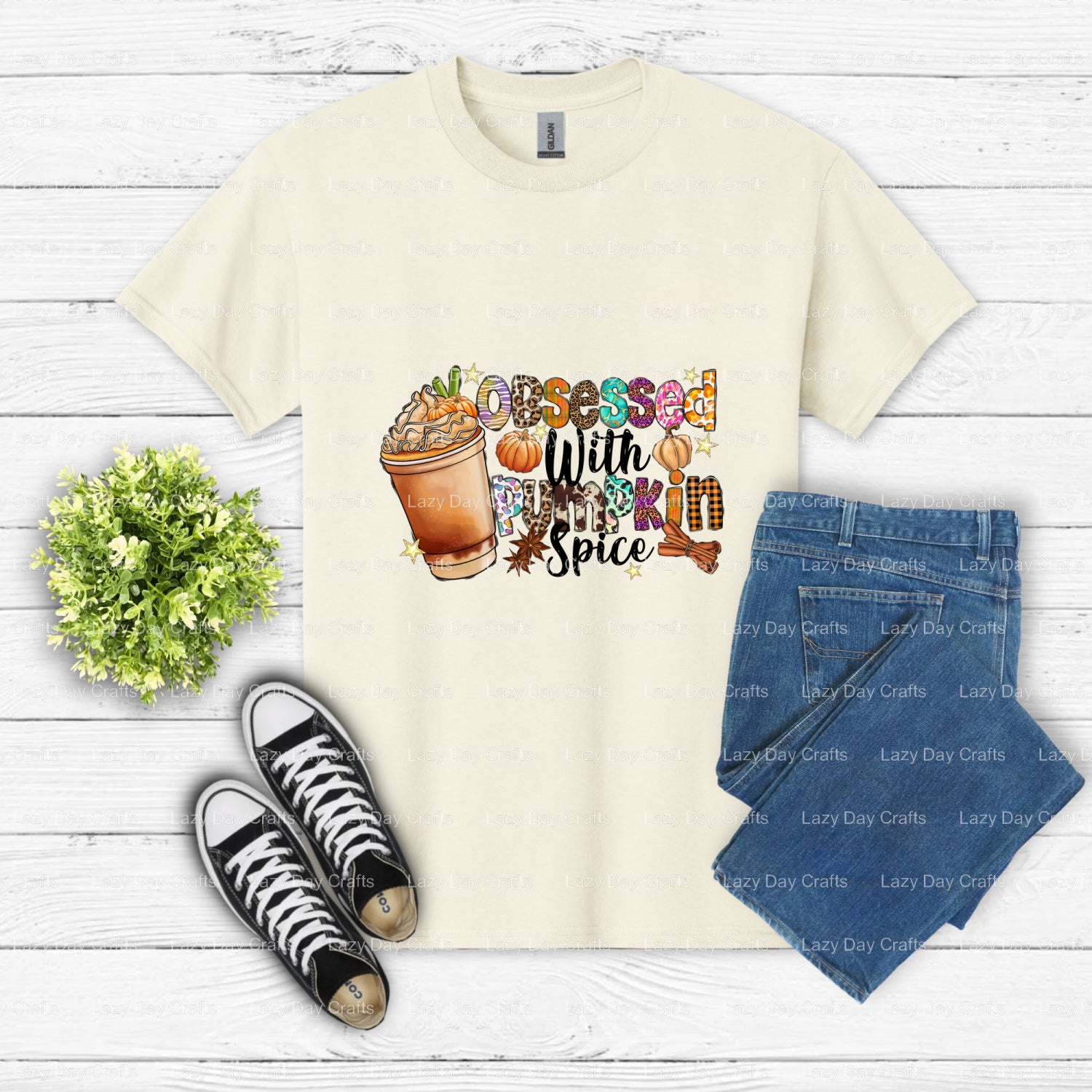 Obsessed With Pumpkin Spice – Thanksgiving DTF Transfer (view 2 of 2) – by Lazy Day Crafts – DTF Transfers – DTF Transfers...