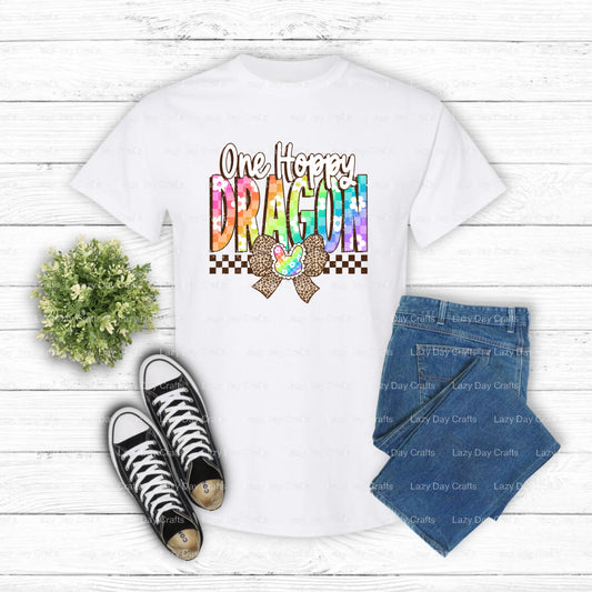 "One Hoppy Dragon" – School Mascot DTF Transfer (view 1 of 2) – by Lazy Day Crafts – DTF Transfers – School Mascot DTF, Ap...