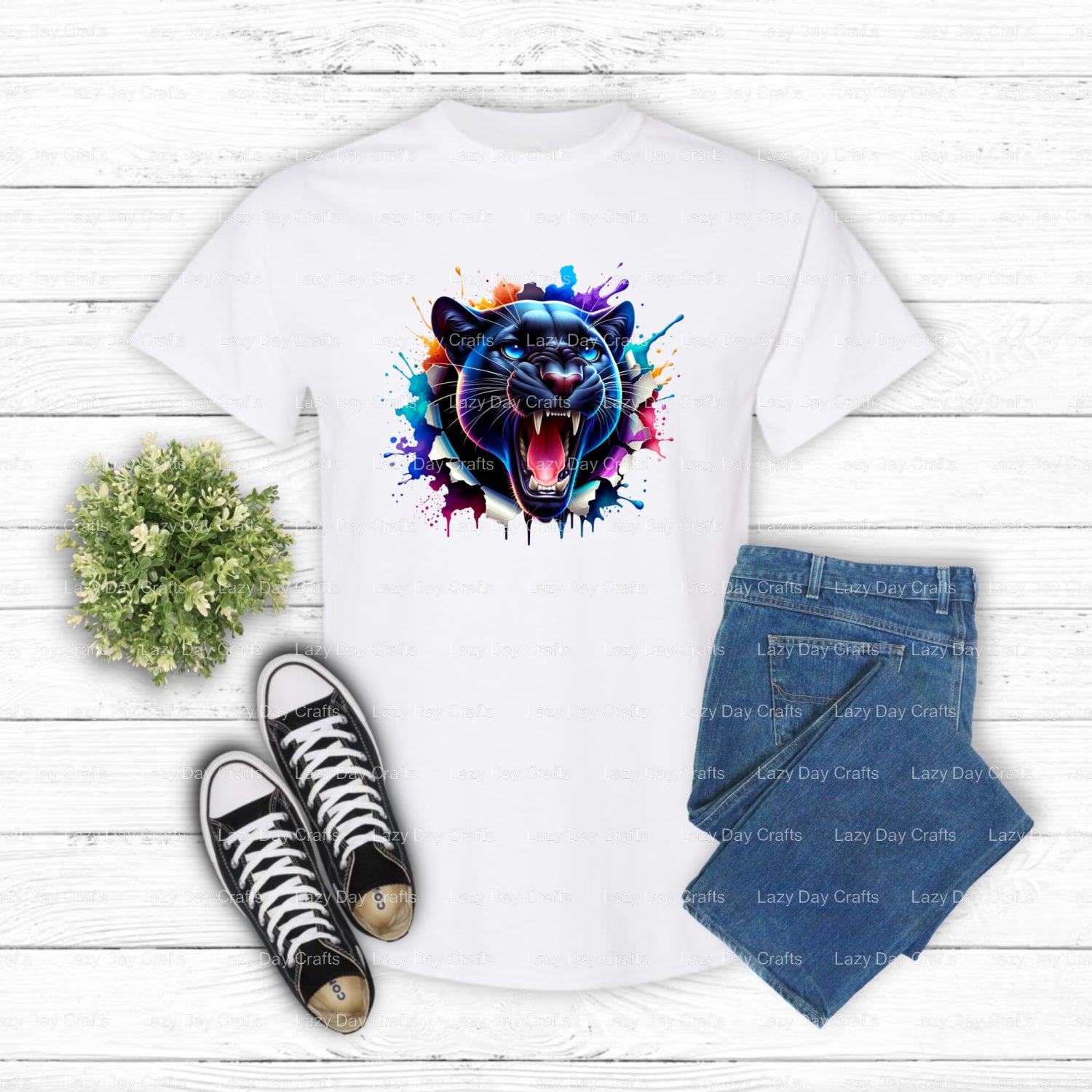 Panther Head Breakthrough – DTF Transfer (view 1 of 3) – by Lazy Day Crafts – DTF Transfers – DTF Transfers, Premade DTF