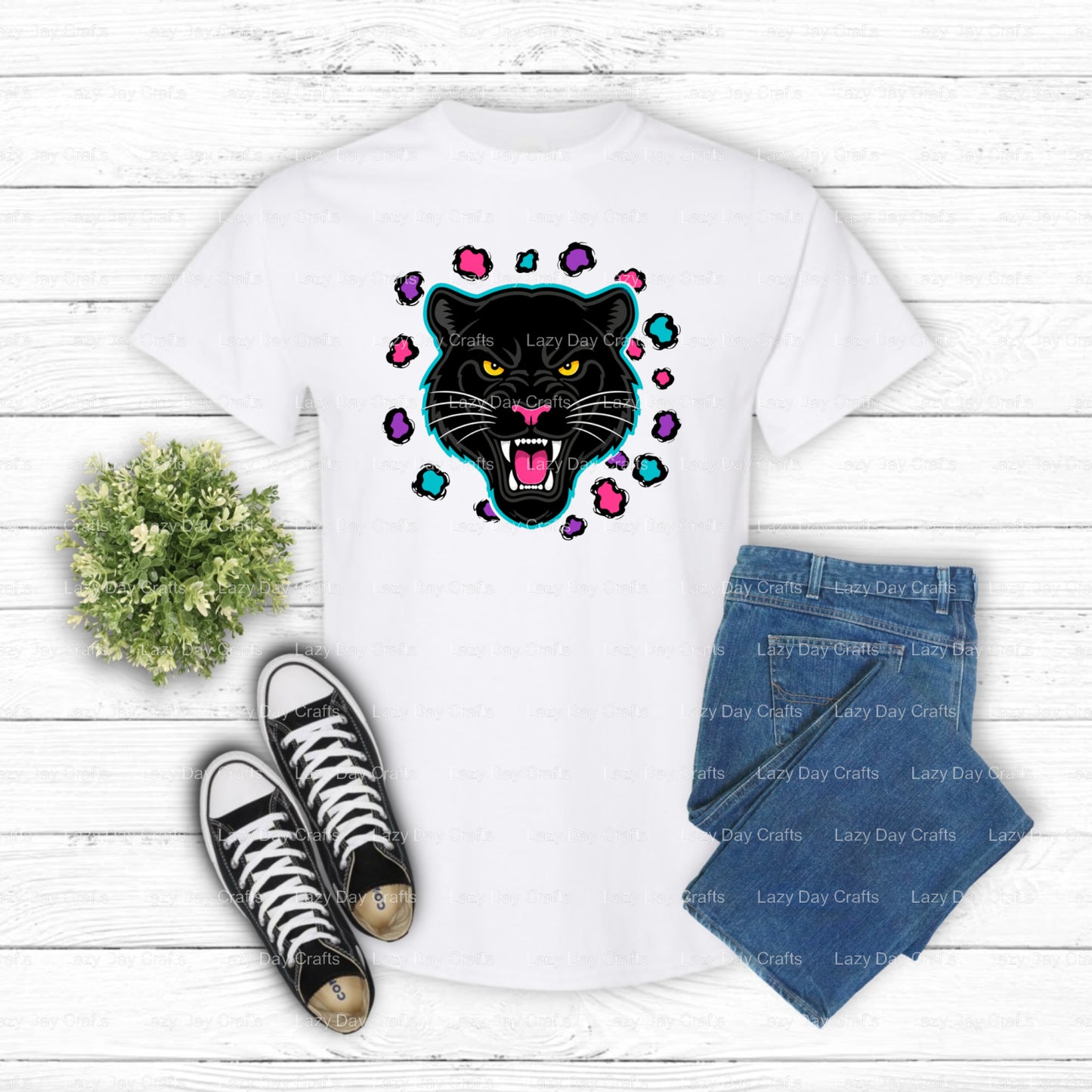 Panther Head – DTF Transfer (view 2 of 3) – by Lazy Day Crafts – DTF Transfers – DTF Transfers, Premade DTF