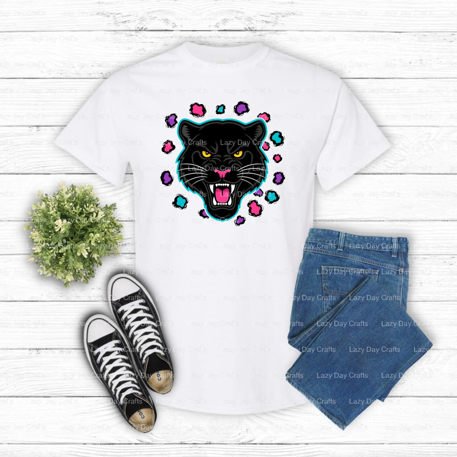 Panther Head – DTF Transfer (view 2 of 3) – by Lazy Day Crafts – DTF Transfers – DTF Transfers, Premade DTF
