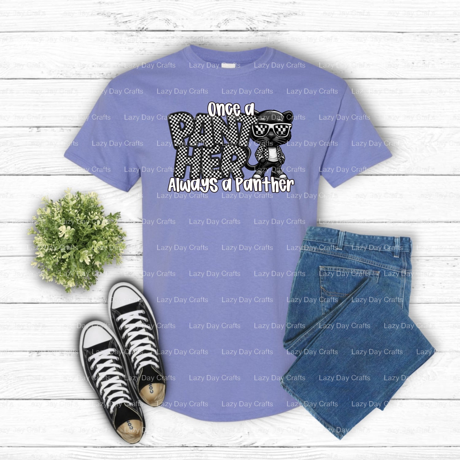 Panther Head Mascot – School Spirit DTF Transfer (view 1 of 2) – by Lazy Day Crafts – DTF Transfers – School Spirit, Appar...