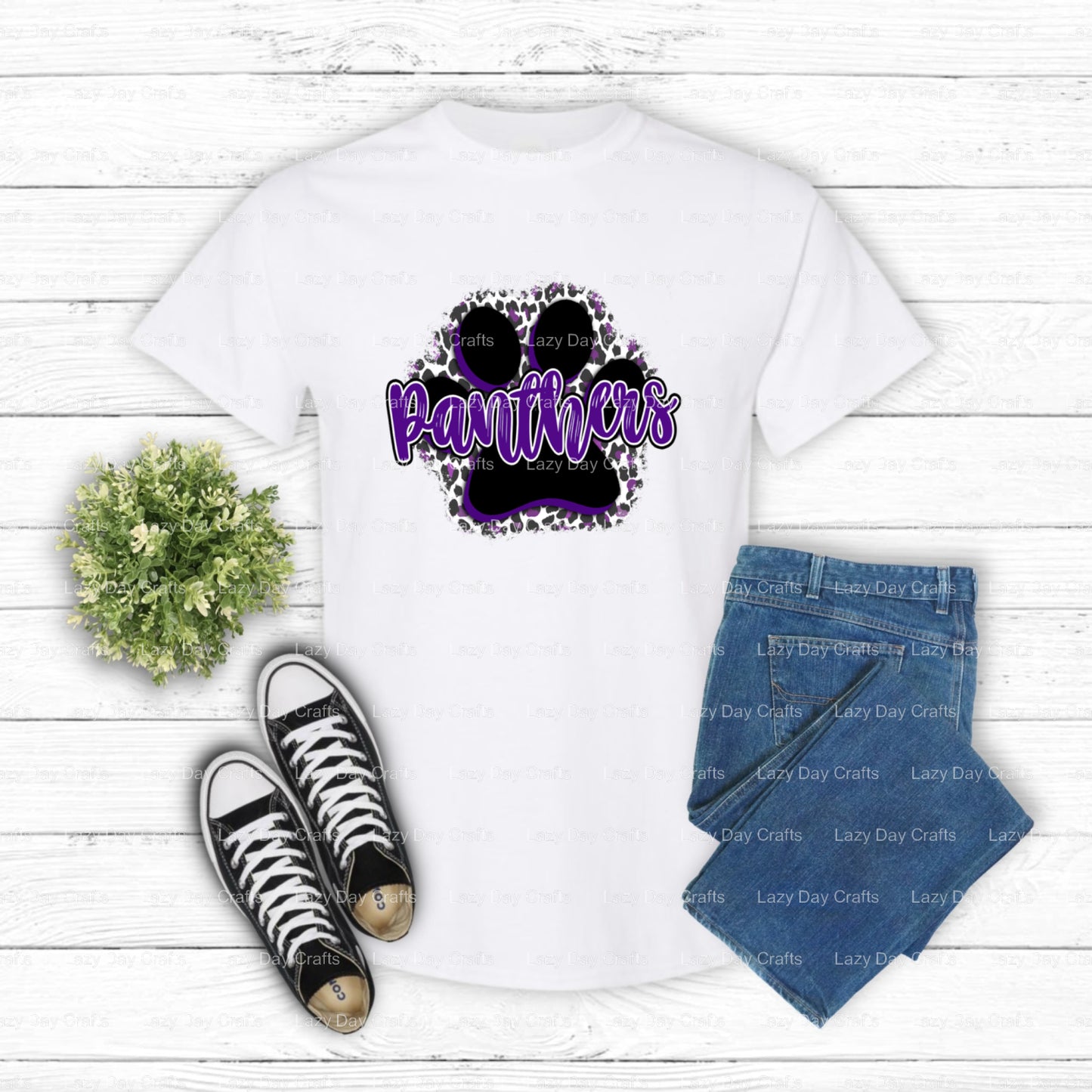 Panther Head Mascot – School Spirit DTF Transfer (view 2 of 2) – by Lazy Day Crafts – DTF Transfers – School Mascot, Appar...