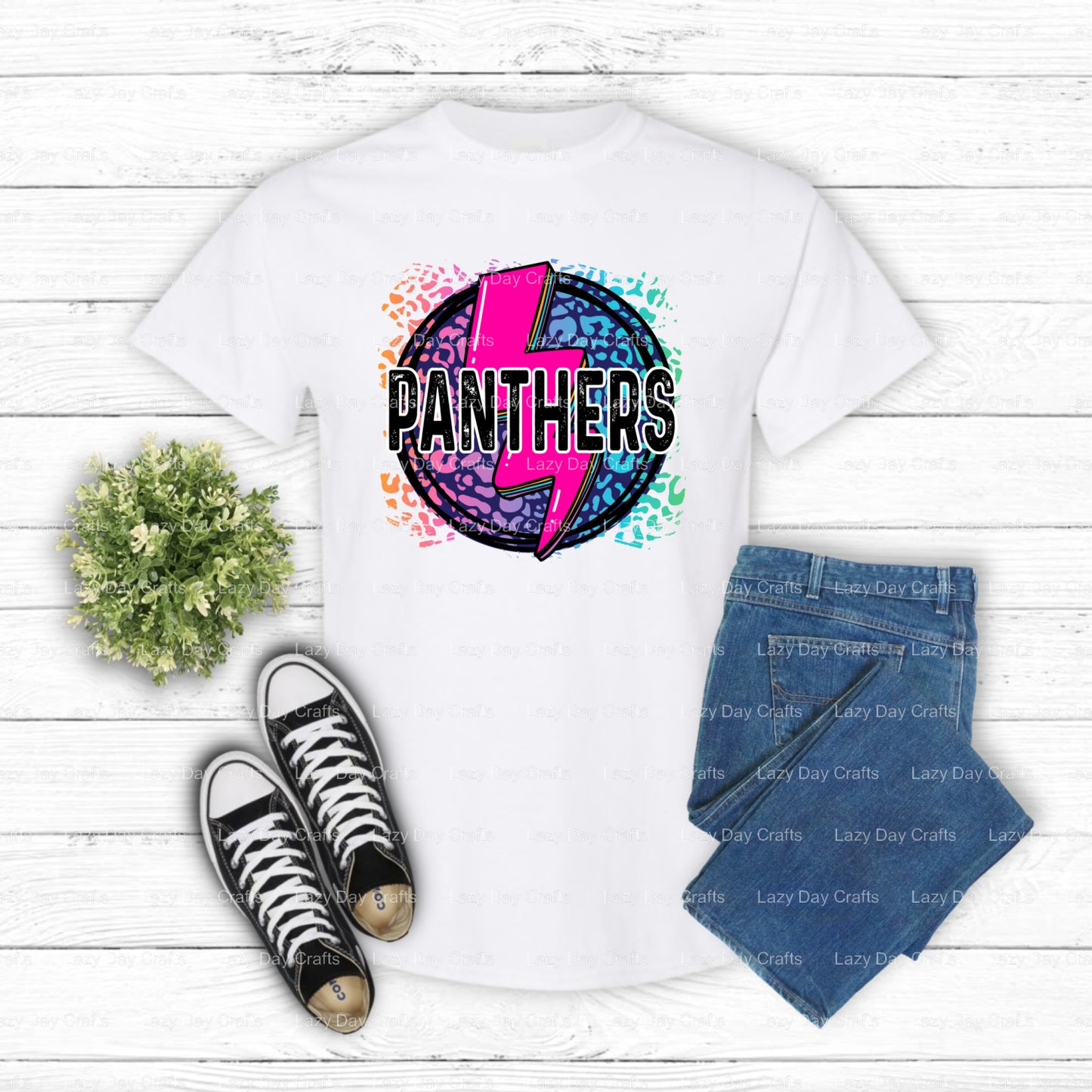 Panther Lightning Leopard Print – School Spirit DTF Transfer (view 1 of 2) – by Lazy Day Crafts – DTF Transfers – School S...