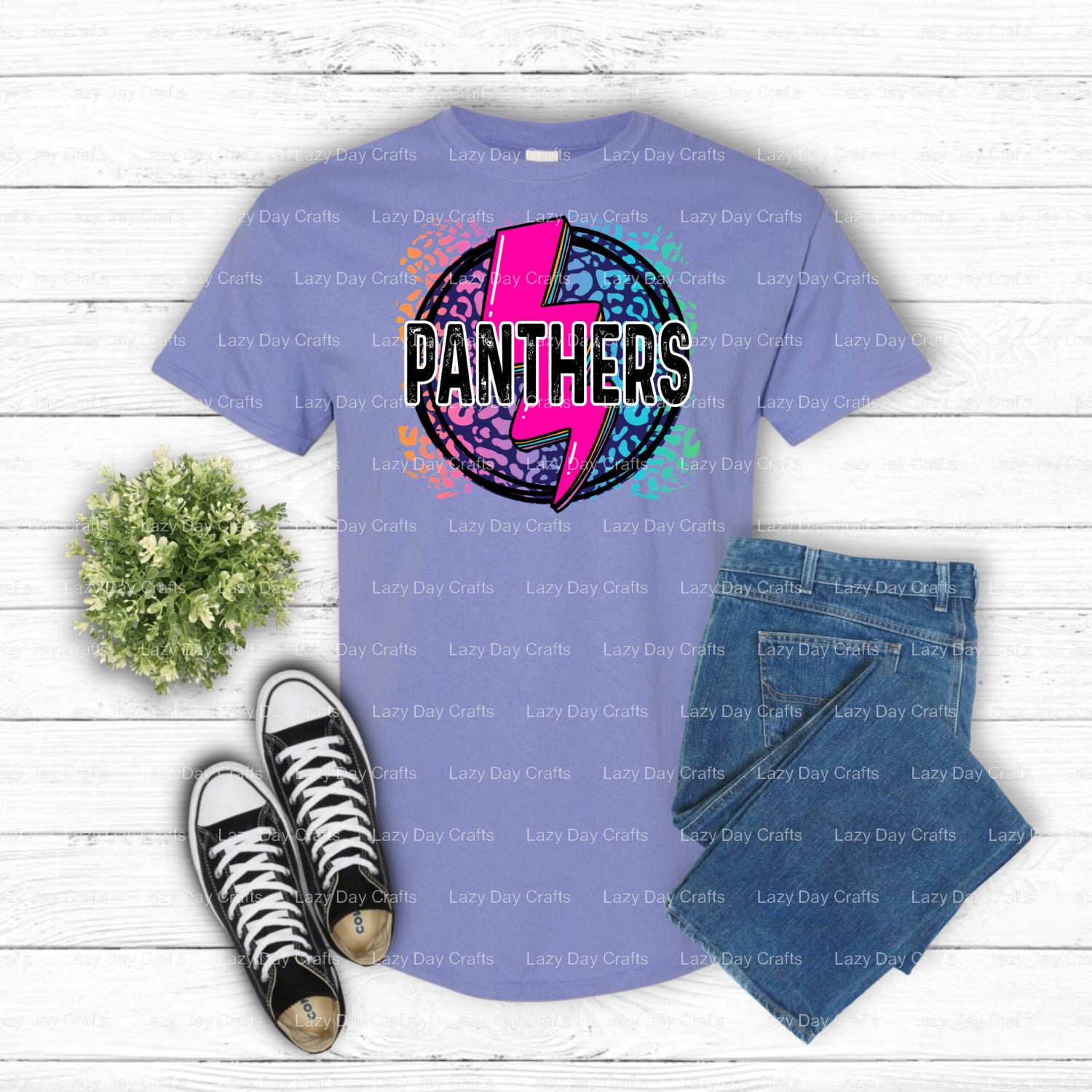Panther Lightning Leopard Print – School Spirit DTF Transfer (view 2 of 2) – by Lazy Day Crafts – DTF Transfers – School S...