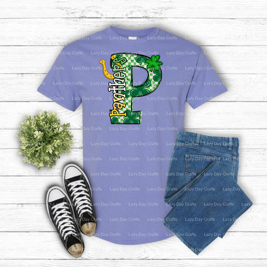 Panther Mascot Circle – School Spirit DTF Transfer (view 1 of 2) – by Lazy Day Crafts – DTF Transfers – School Spirit, Sch...