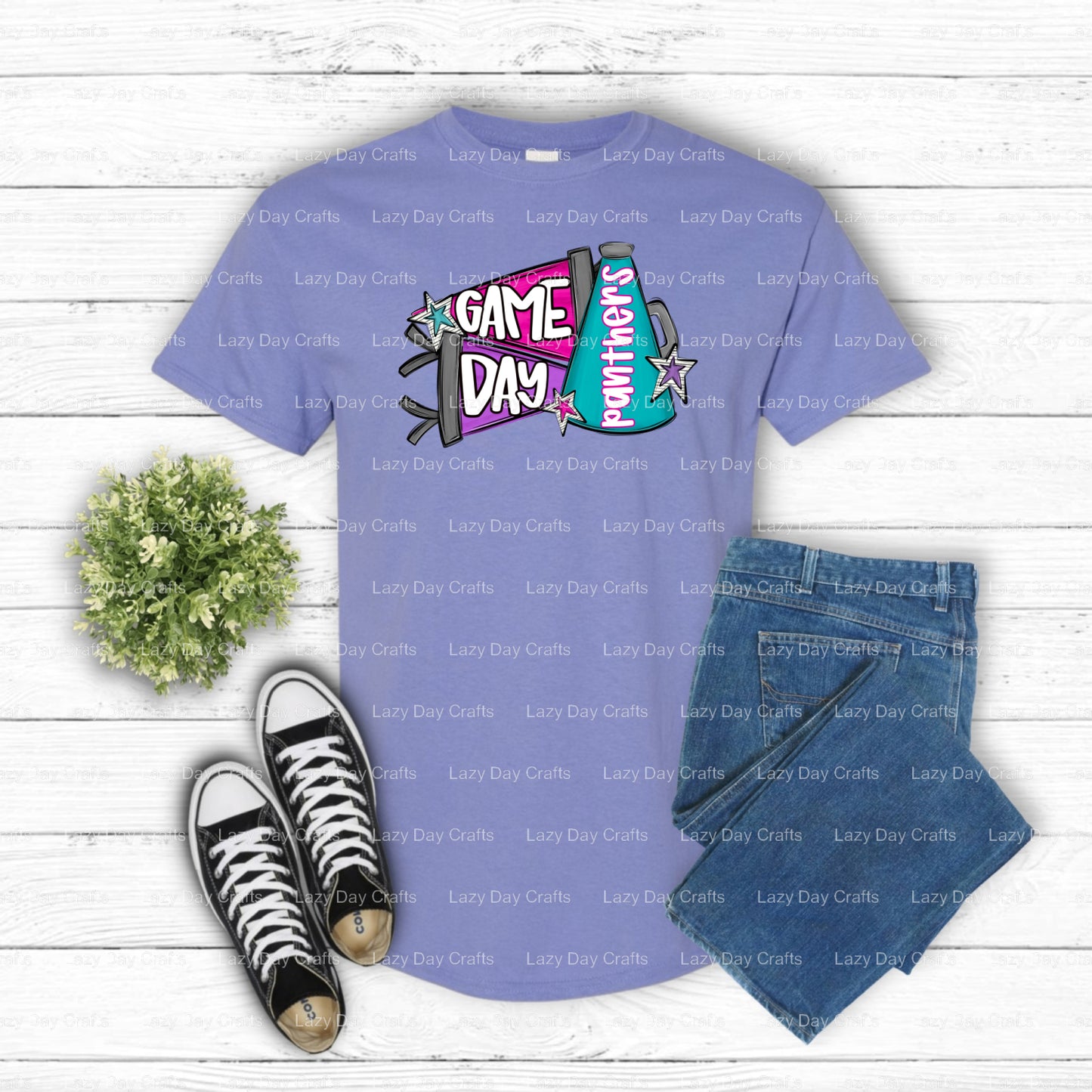 Panther Mascot Dynamic – School Spirit DTF Transfer (view 1 of 2) – by Lazy Day Crafts – DTF Transfers – School Spirit, Ap...