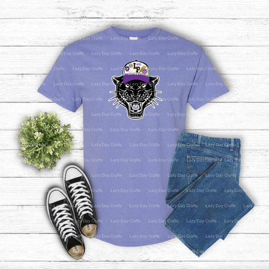 Panther Mascot 'PANTHERS' Hat – School Spirit DTF Transfer (view 1 of 2) – by Lazy Day Crafts – DTF Transfers – School Mas...