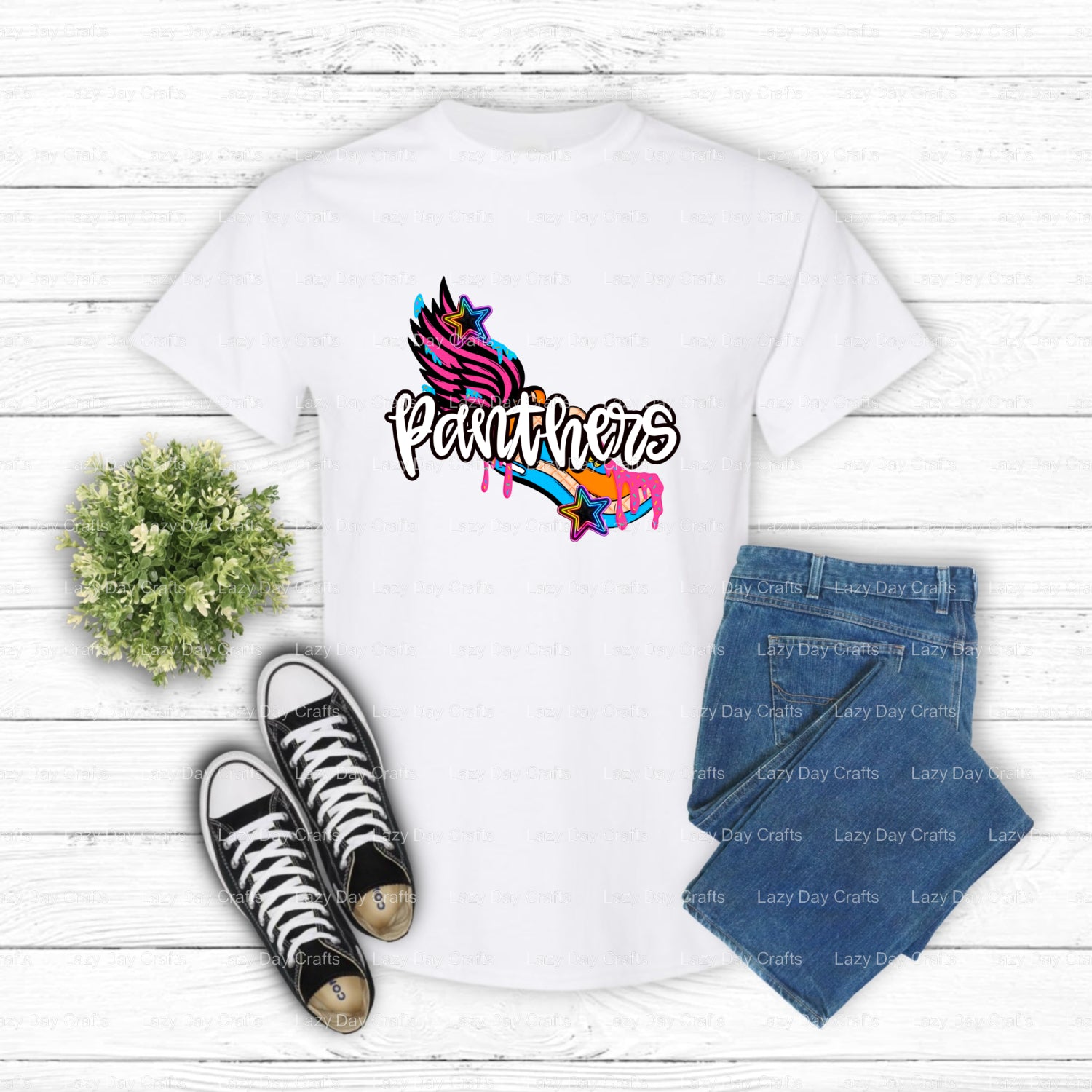 Panther Mascot Roar – School Spirit DTF Transfer (view 2 of 2) – by Lazy Day Crafts – DTF Transfers – School Mascot, Appar...