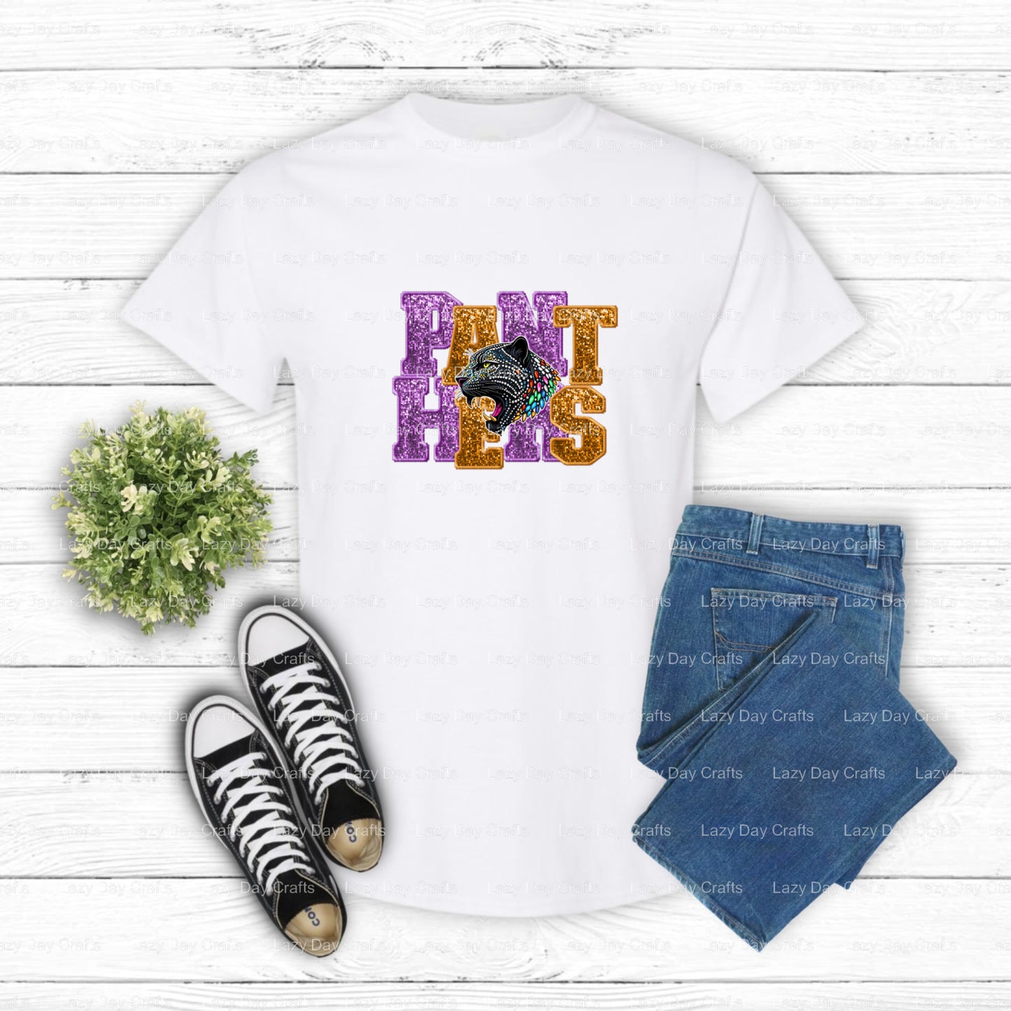 Panther Mascot – School Spirit DTF Transfer (view 1 of 2) – by Lazy Day Crafts – DTF Transfers – School Mascot, School Spirit