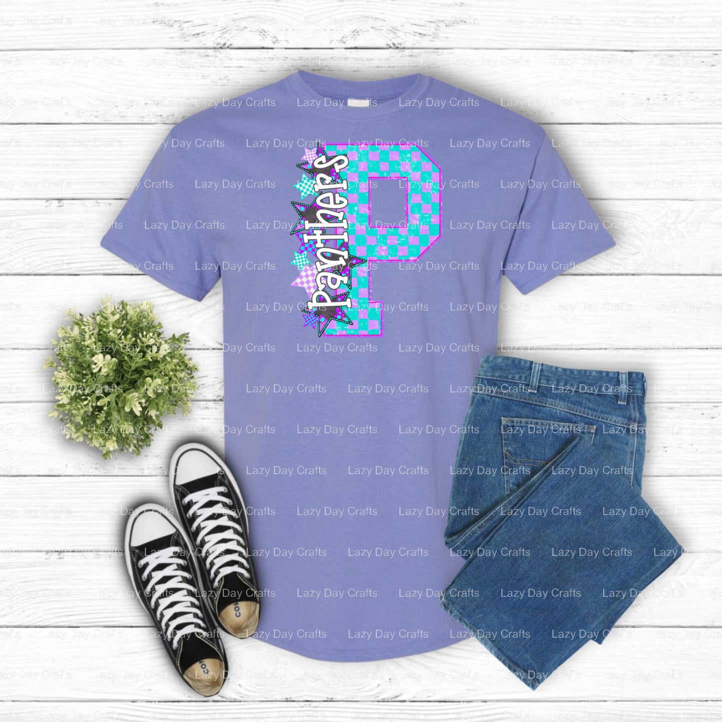 Panther Mascot School Spirit – DTF Transfer (view 1 of 2) – by Lazy Day Crafts – DTF Transfers – School Spirit, DTF Transfers