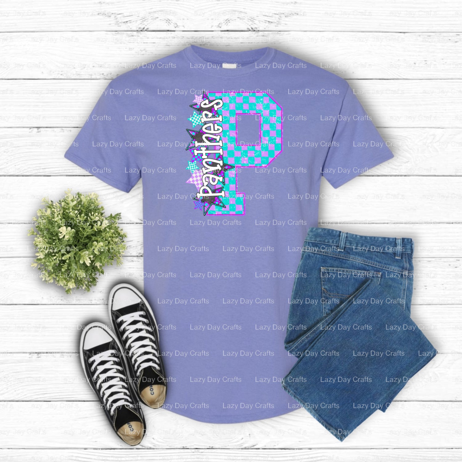 Panther Mascot School Spirit – DTF Transfer (view 1 of 2) – by Lazy Day Crafts – DTF Transfers – School Spirit, DTF Transfers