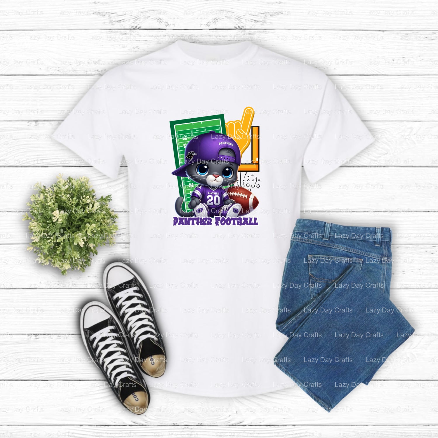 Panther Mascot – School Spirit DTF Transfer (view 2 of 2) – by Lazy Day Crafts – DTF Transfers – School Mascot, Apparel De...