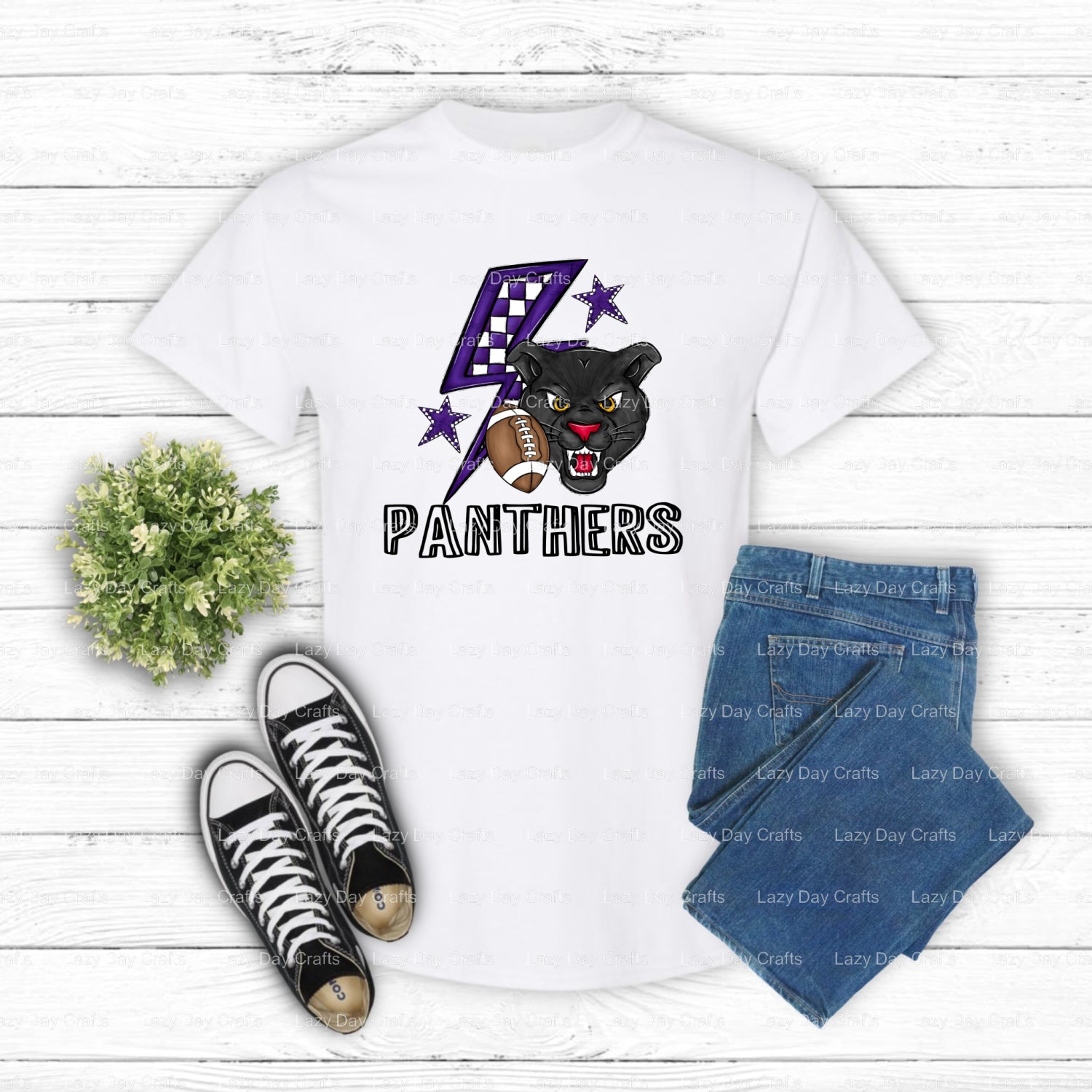 Panther Mascot School Spirit – DTF Transfer (view 2 of 2) – by Lazy Day Crafts – DTF Transfers – School Spirit, Apparel De...