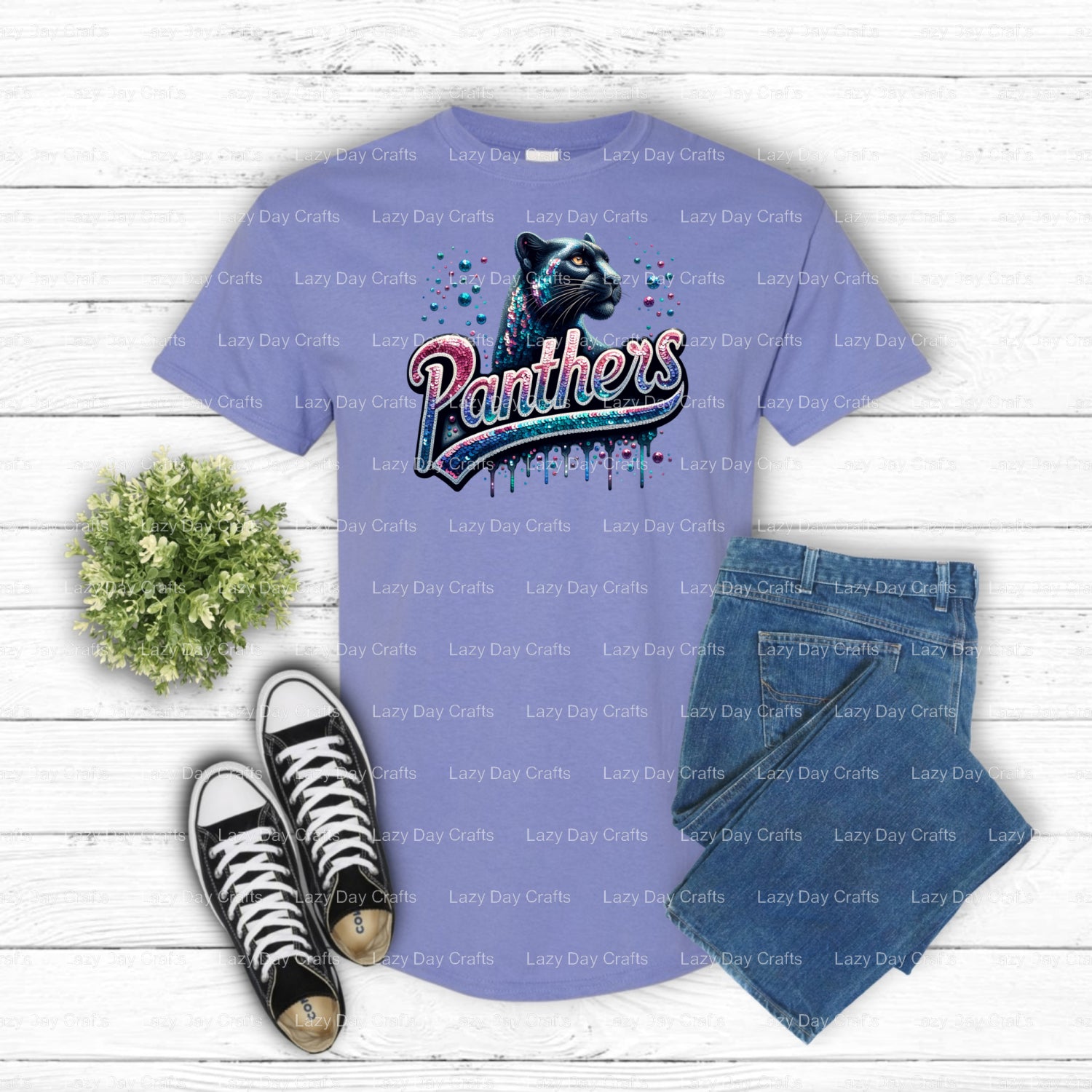 Panther Mascot – School Spirit DTF Transfer (view 2 of 2) – by Lazy Day Crafts – DTF Transfers – School Mascot, School Spirit