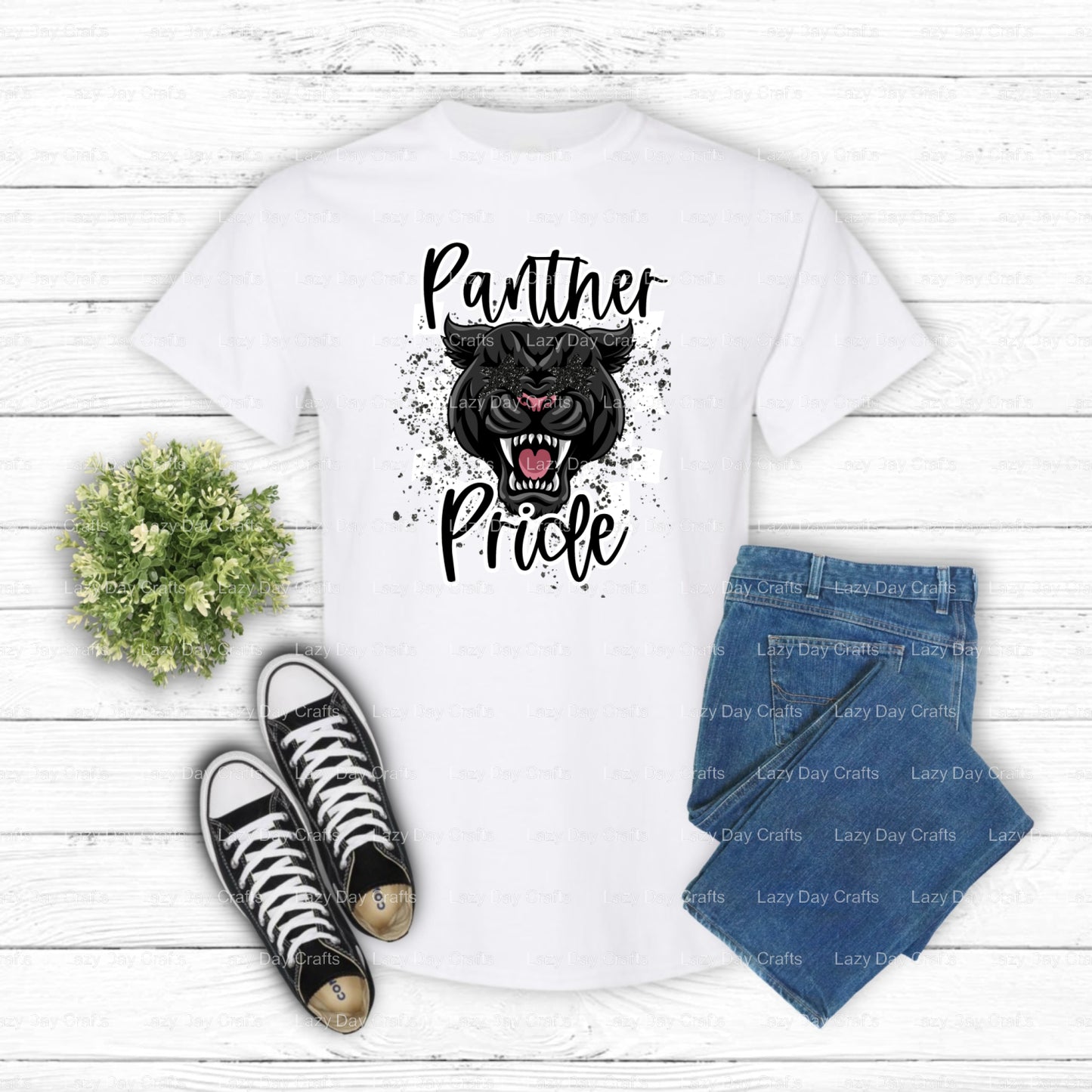 PANTHER PRIDE – School Mascot DTF Transfer (view 2 of 2) – by Lazy Day Crafts – DTF Transfers – School Mascot, Apparel Decor