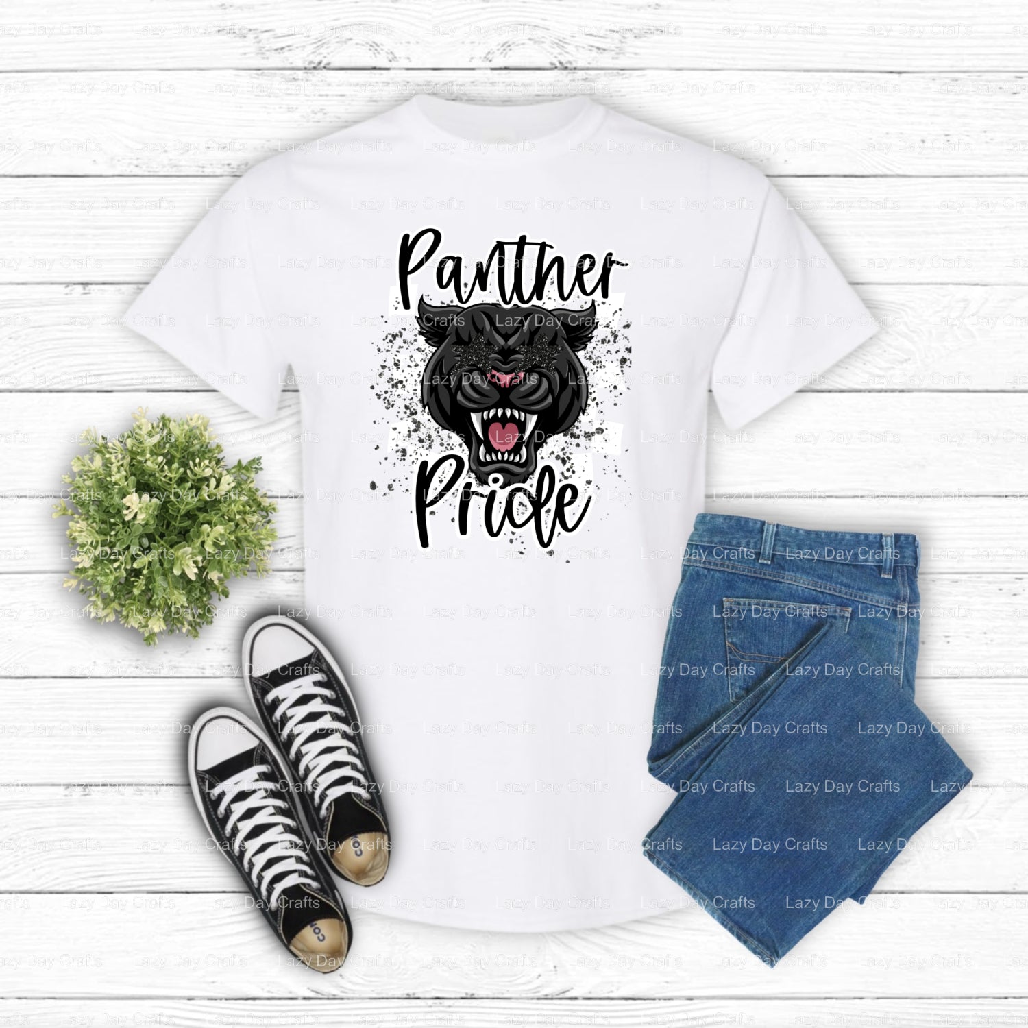 PANTHER PRIDE – School Mascot DTF Transfer (view 2 of 2) – by Lazy Day Crafts – DTF Transfers – School Mascot, Apparel Decor