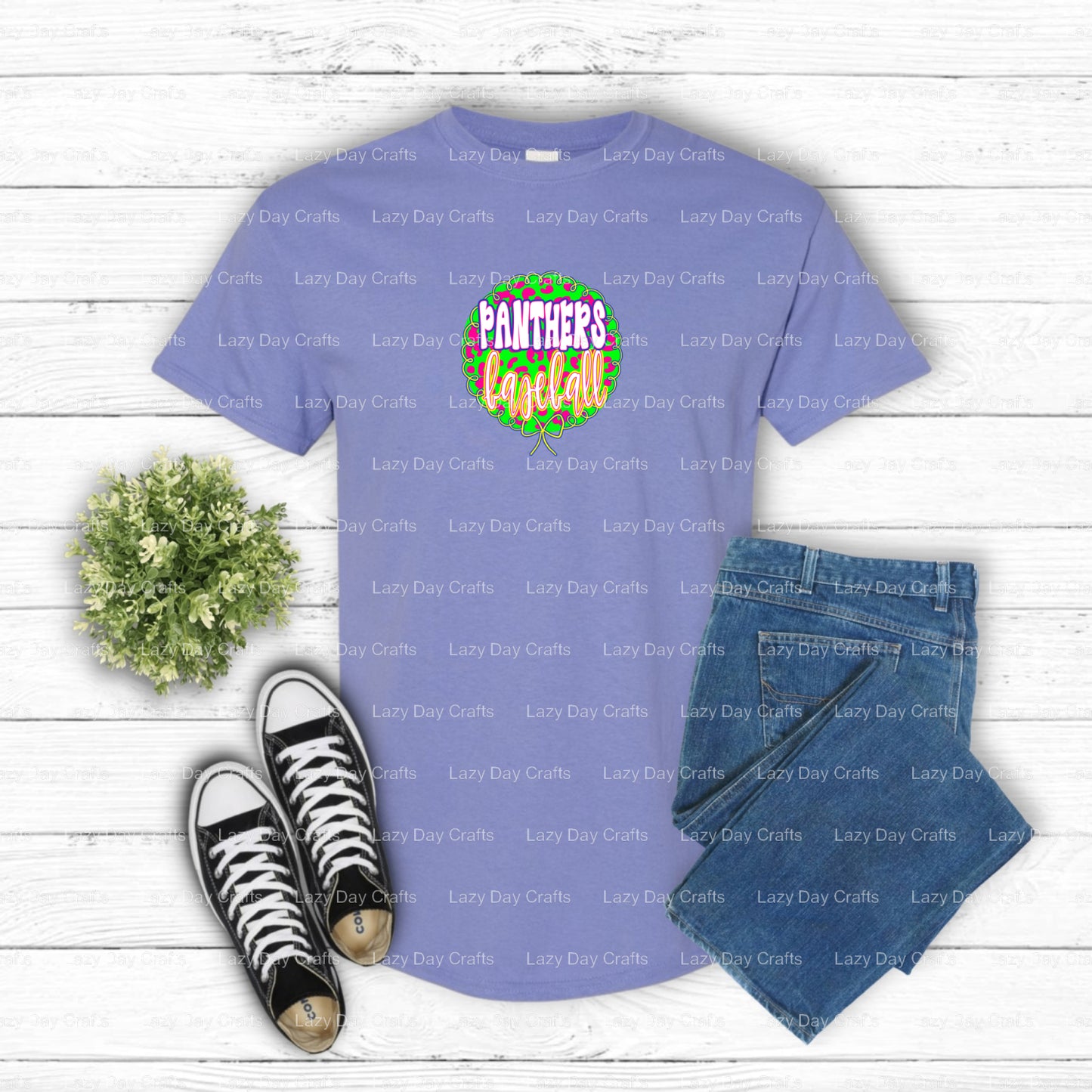 PANTHERS Baseball Mascot – School Spirit DTF Transfer (view 2 of 2) – by Lazy Day Crafts – DTF Transfers – School Spirit D...