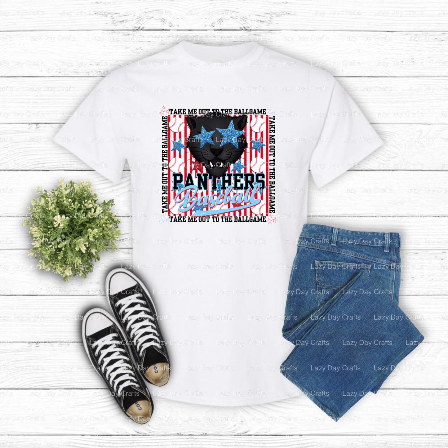 PANTHERS BASEBALL – School Mascot DTF Transfer (view 1 of 2) – by Lazy Day Crafts – DTF Transfers – School Mascot, Sports...