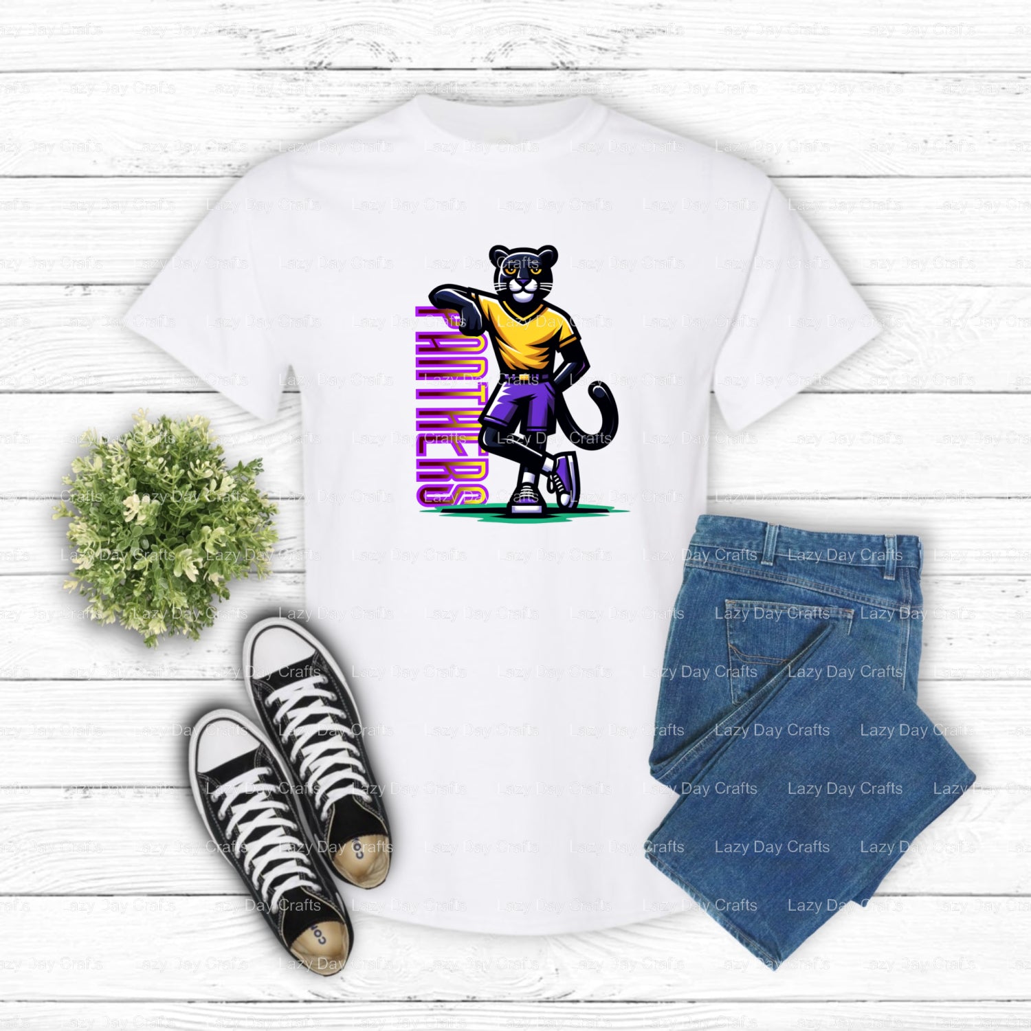 Panthers Basketball" Red Devil Mascot – School Spirit DTF Transfer (view 1 of 2) – by Lazy Day Crafts – DTF Transfers – Sc...