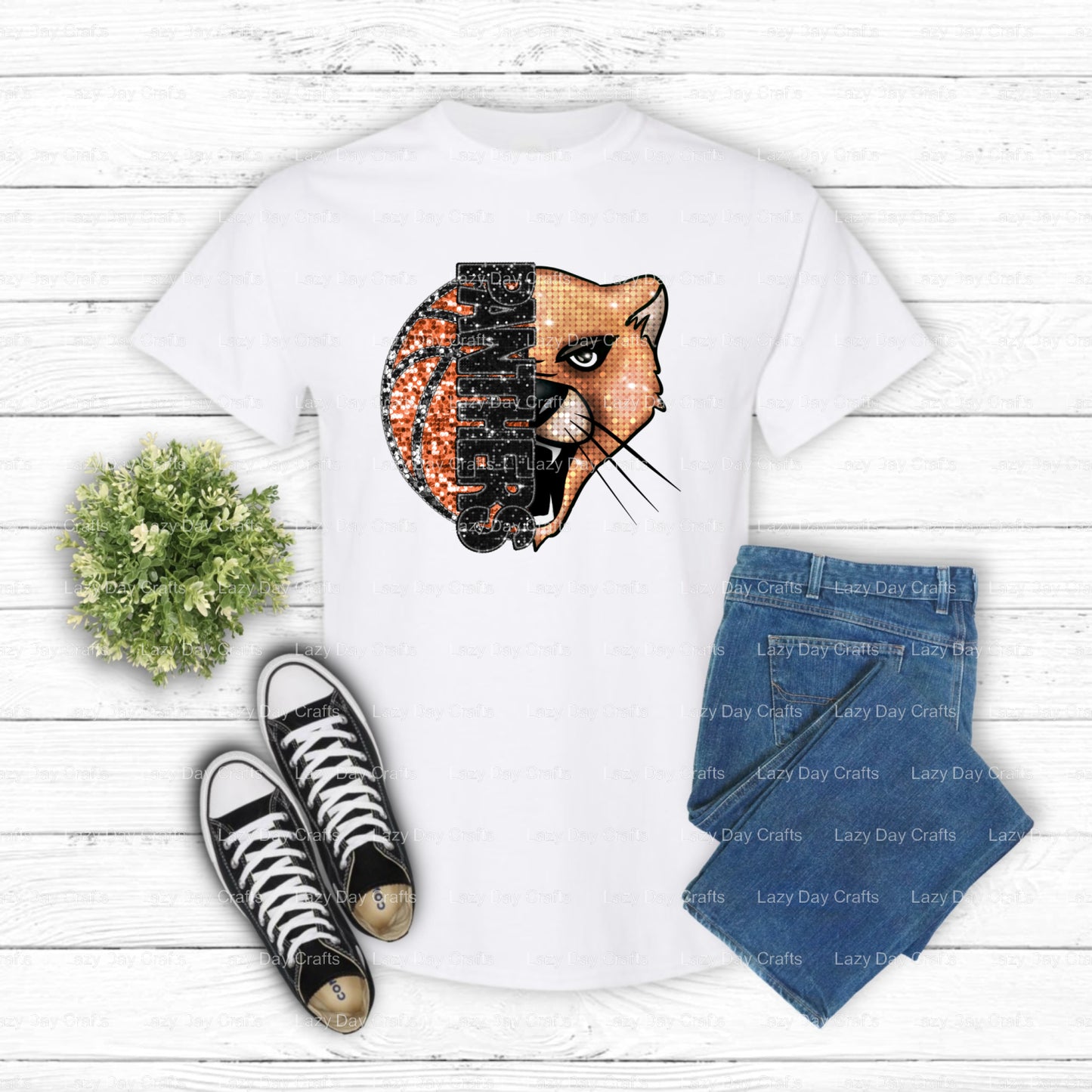 Panthers Basketball – School Mascot DTF Transfer (view 1 of 2) – by Lazy Day Crafts – DTF Transfers – School Mascot, Sport...