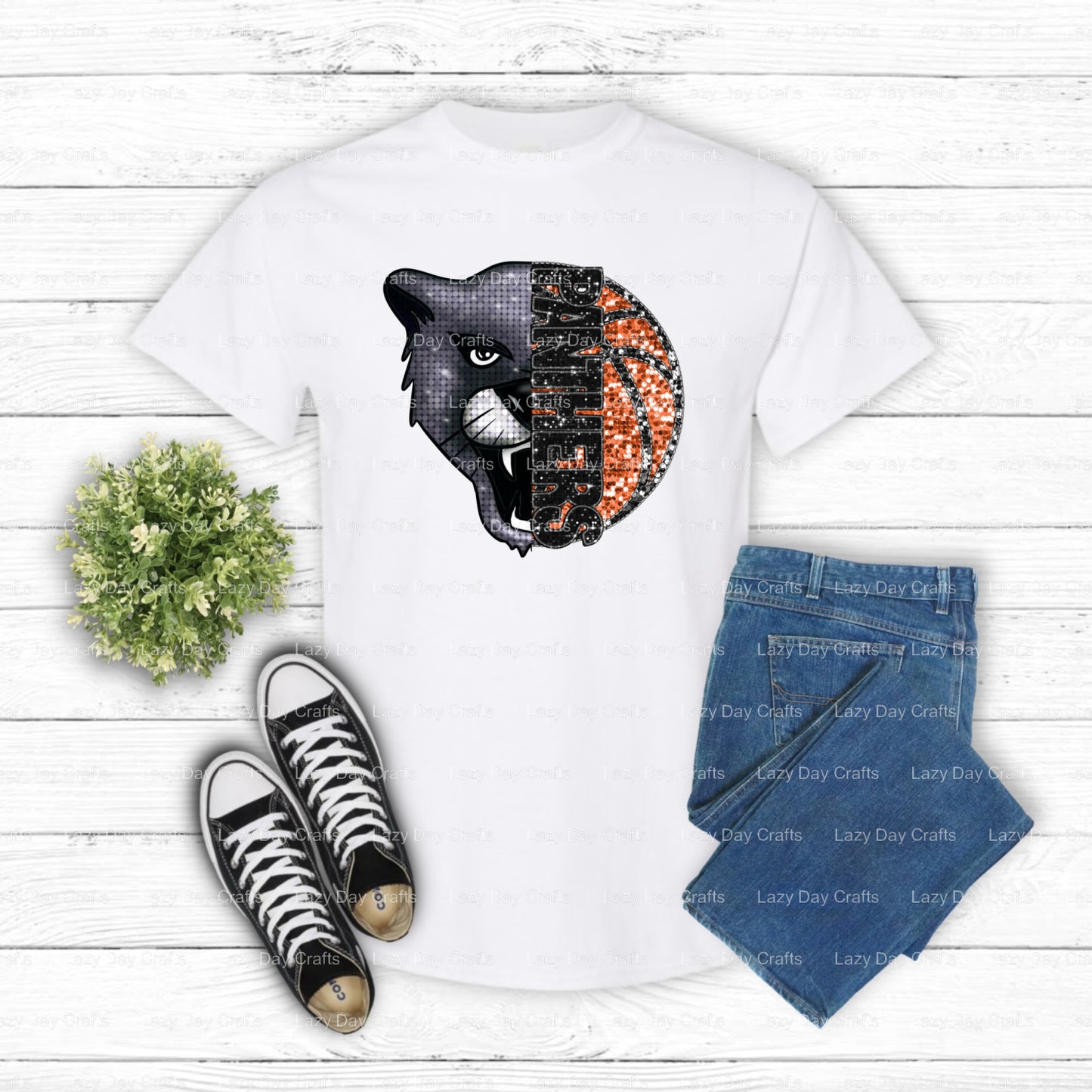 PANTHERS BASKETBALL – School Spirit DTF Transfer (view 2 of 2) – by Lazy Day Crafts – DTF Transfers – School Spirit, DTF T...