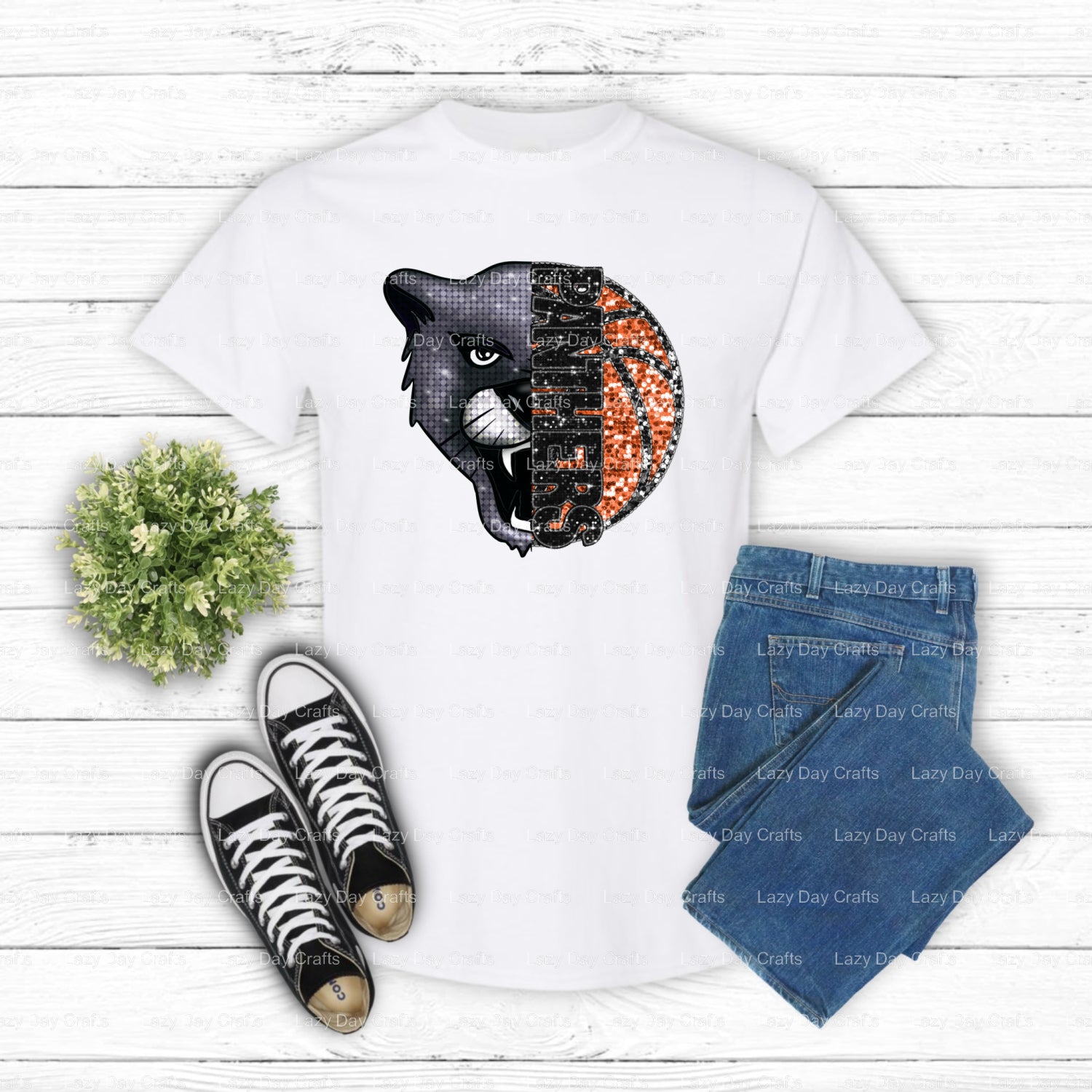 PANTHERS BASKETBALL – School Spirit DTF Transfer (view 2 of 2) – by Lazy Day Crafts – DTF Transfers – School Spirit, DTF T...
