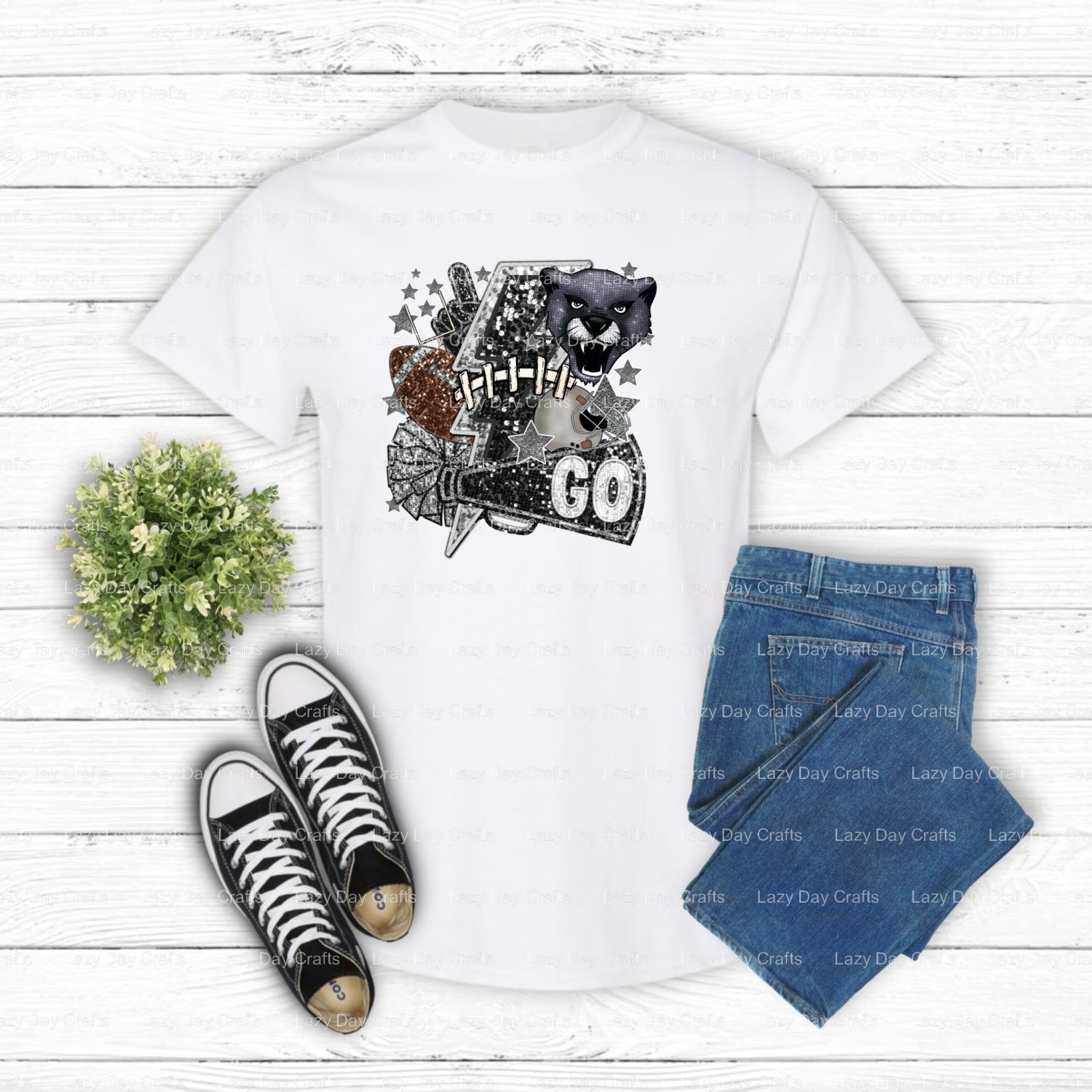 PANTHERS BOBCATS FOOTBALL – School Spirit DTF Transfer (view 2 of 2) – by Lazy Day Crafts – DTF Transfers – School Mascot,...