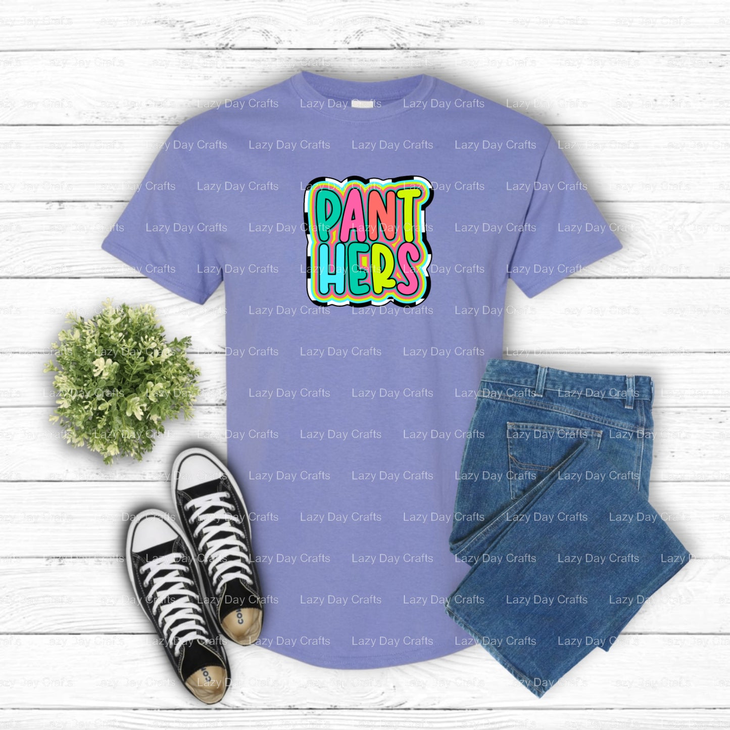 PANTHERS Collegiate Mascot – School Spirit DTF Transfer (view 2 of 2) – by Lazy Day Crafts – DTF Transfers – School Spirit...