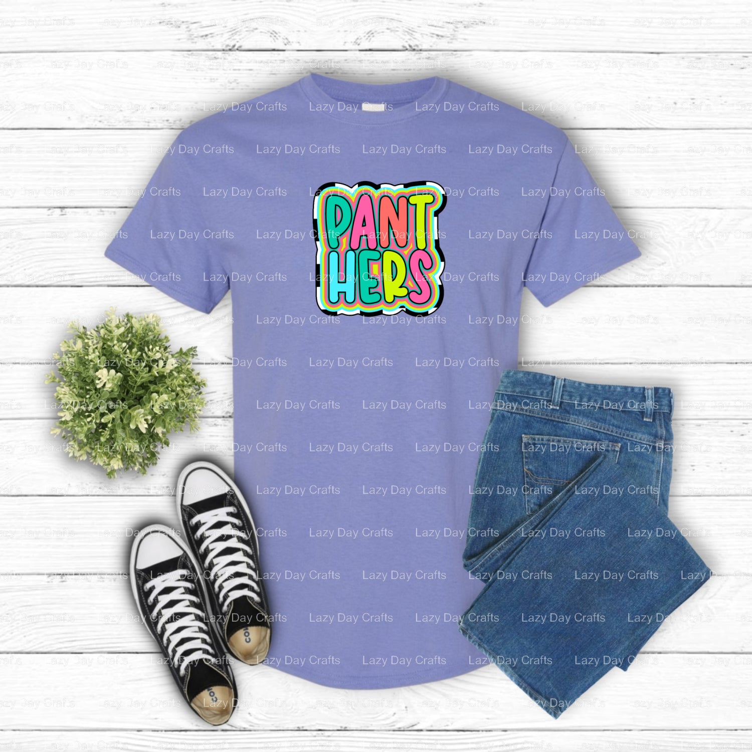PANTHERS Collegiate Mascot – School Spirit DTF Transfer (view 2 of 2) – by Lazy Day Crafts – DTF Transfers – School Spirit...
