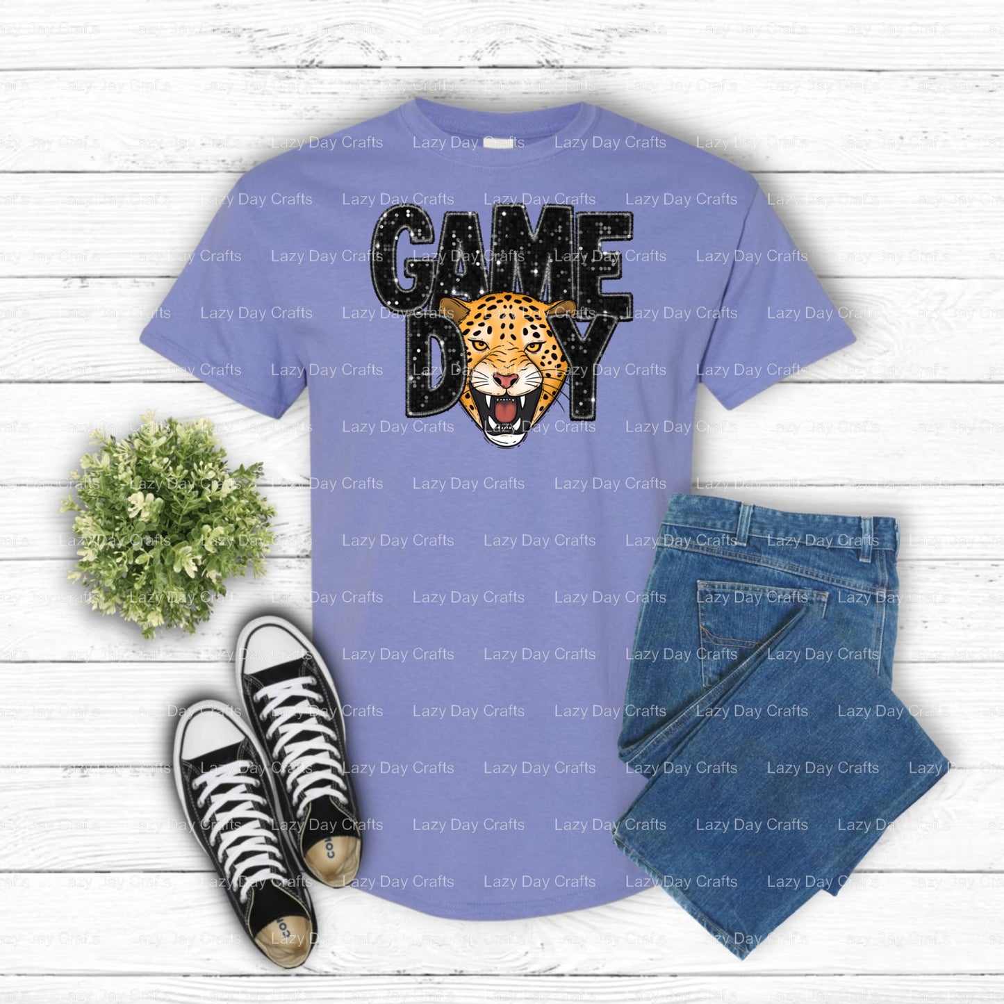 Panthers Leopard Mascot DTF (view 1 of 2) – by Lazy Day Crafts – DTF Transfers – School Mascot, DTF Transfers