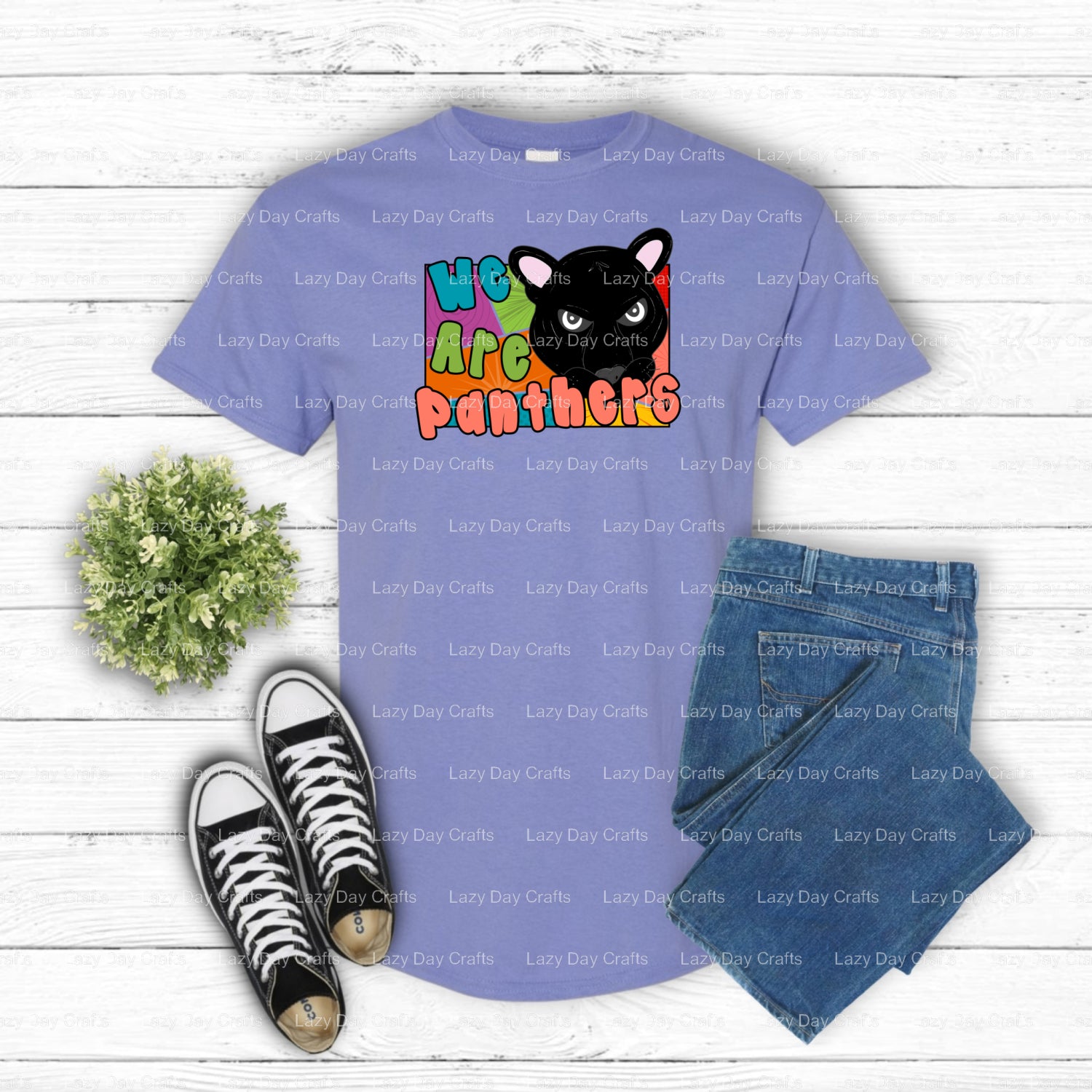 PANTHERS Logo – School Mascot DTF Transfer (view 1 of 2) – by Lazy Day Crafts – DTF Transfers – School Mascot, DTF Transfers