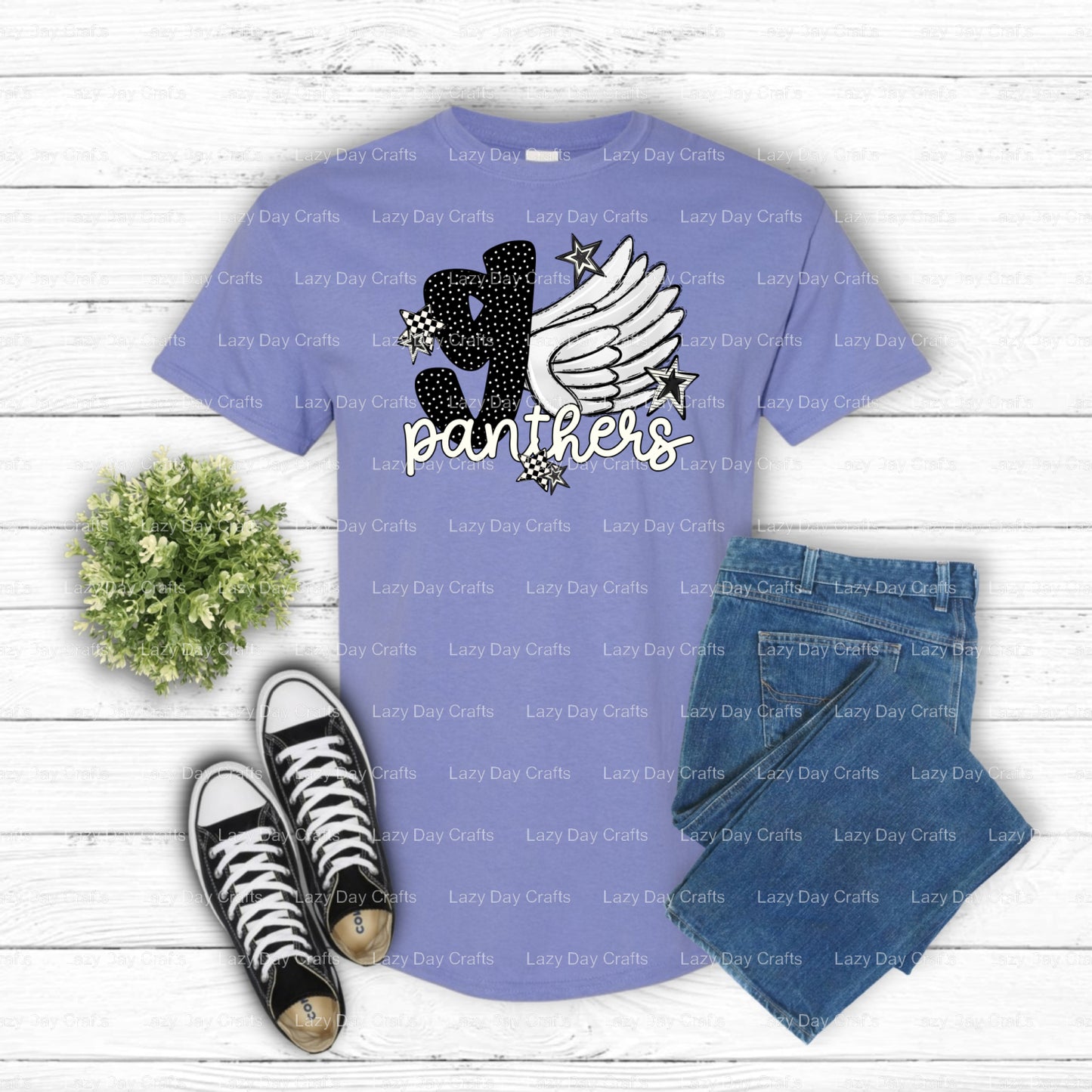 Panthers Mascot Head – School Spirit DTF Transfer (view 1 of 2) – by Lazy Day Crafts – DTF Transfers – School Mascot, Appa...
