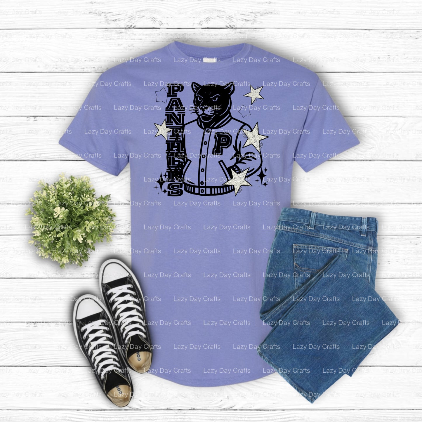 PANTHERS Mascot – School Spirit DTF Transfer (view 1 of 2) – by Lazy Day Crafts – DTF Transfers – School Spirit, DTF Trans...