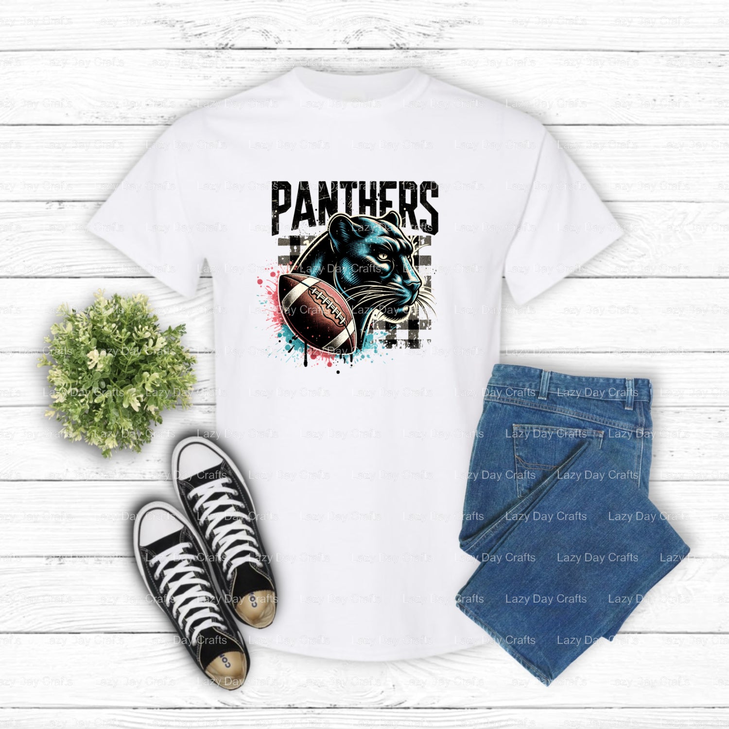 PANTHERS Mascot – School Spirit DTF Transfer (view 2 of 2) – by Lazy Day Crafts – DTF Transfers – School Mascot DTF, Appar...