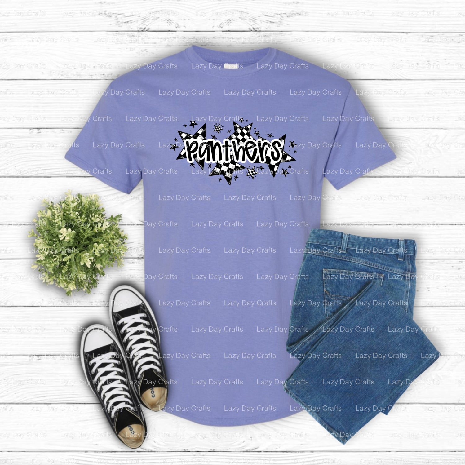 PANTHERS Mascot School Spirit – DTF Transfer (view 2 of 2) – by Lazy Day Crafts – DTF Transfers – School Spirit, Apparel D...