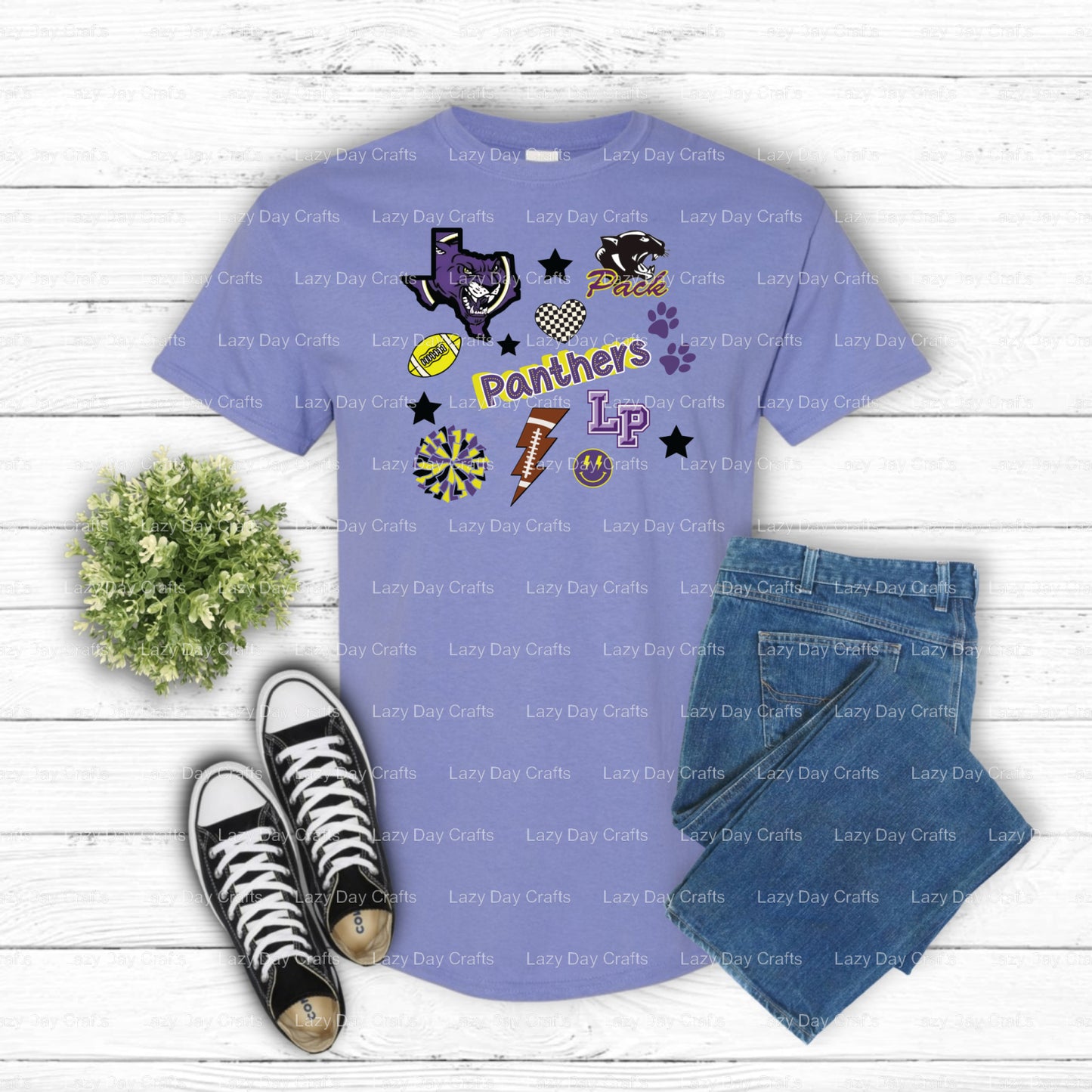 PANTHERS Mascot – School Spirit DTF Transfer (view 2 of 2) – by Lazy Day Crafts – DTF Transfers – School Mascot, Apparel I...