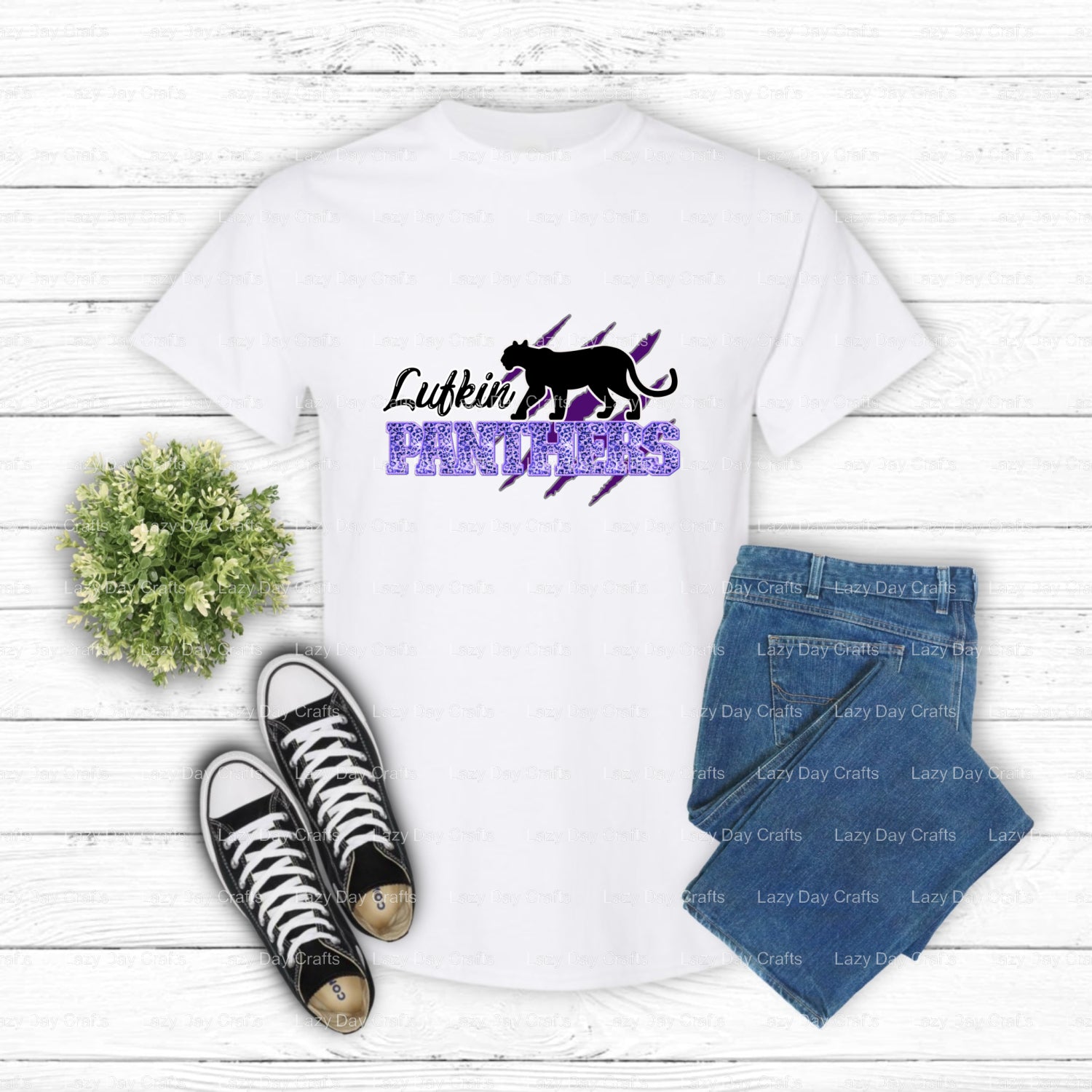 Panthers Mascot School Spirit – DTF Transfer (view 2 of 2) – by Lazy Day Crafts – DTF Transfers – School Spirit, Apparel D...