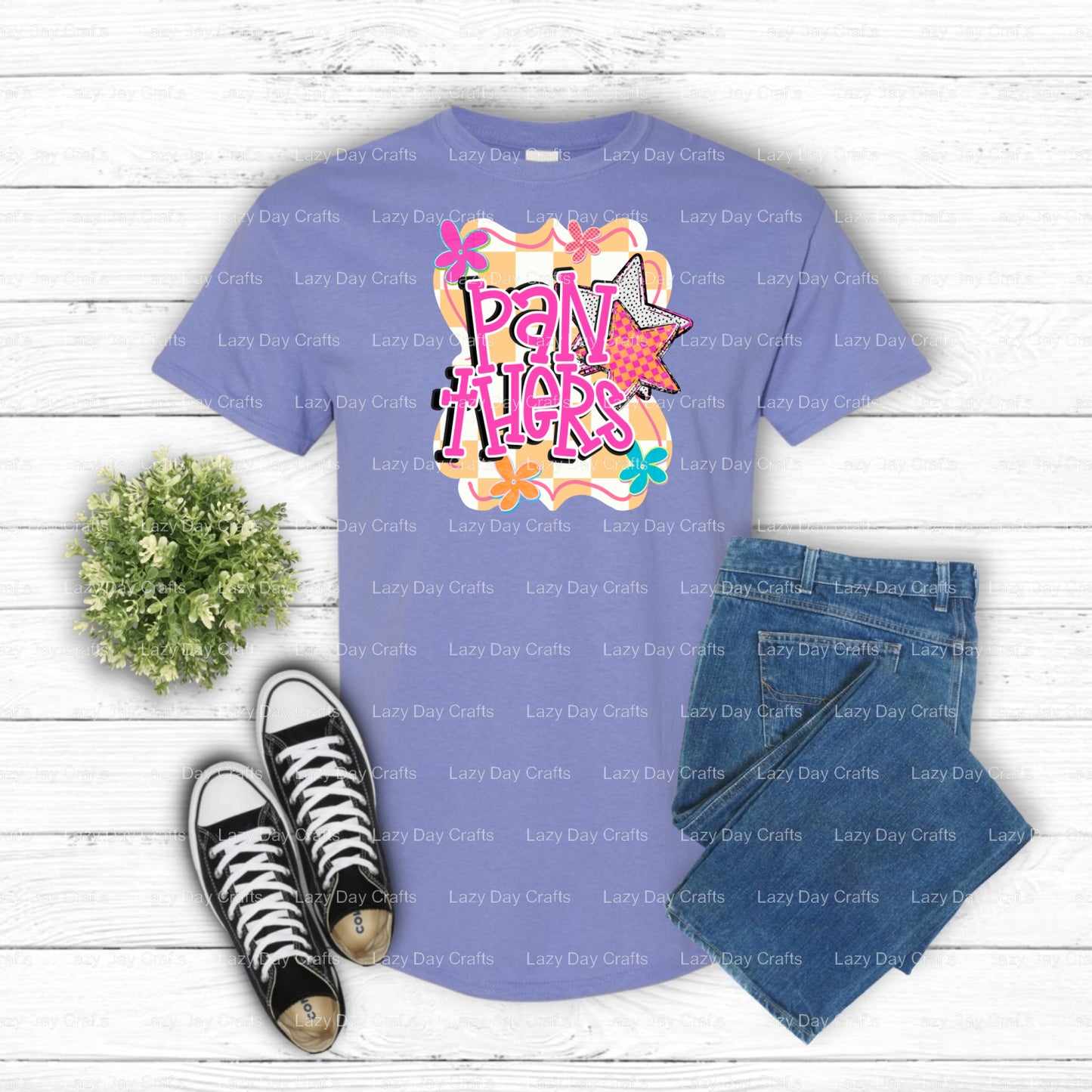 PANTHERS Panther Head – Premade DTF Transfer (view 1 of 3) – by Lazy Day Crafts – DTF Transfers – DTF Transfers, Premade DTF