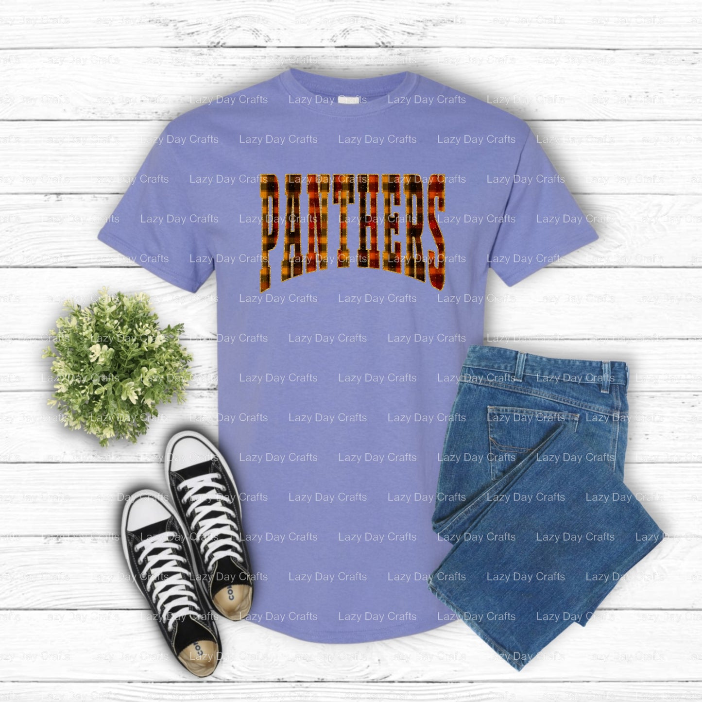 Panthers Plaid Varsity – Custom Apparel DTF Transfer (view 1 of 3) – by Lazy Day Crafts – DTF Transfers – DTF Transfers, P...